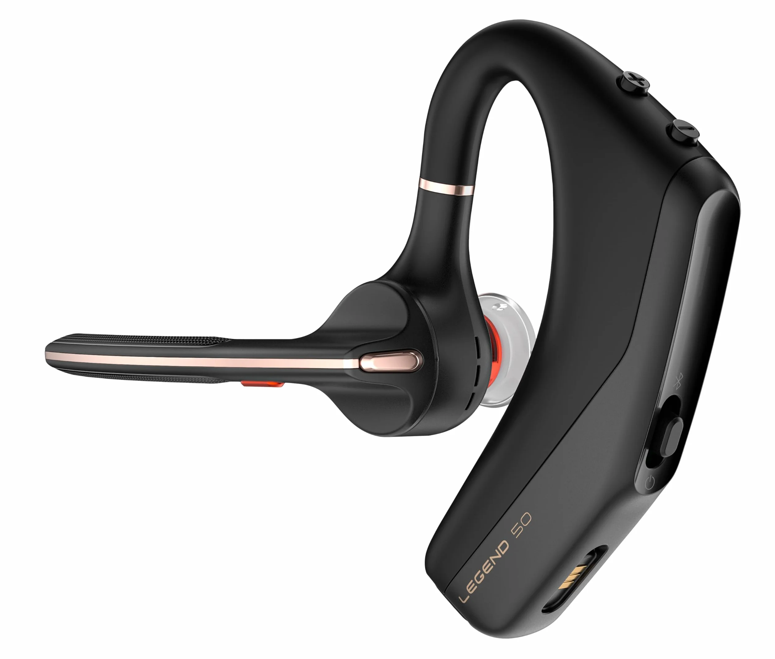 POLY Voyager Legend 50 bezprzewodowy zestaw słuchawkowy Bluetooth, pojedyncze ucho, mikrofon z redukcją szumów, blokada wiatru, redukcja szumów AI, bateria do 10 godzin, lekki i wygodny, czarny