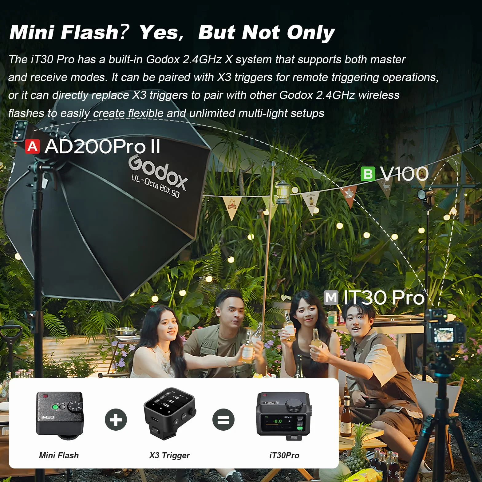 Godox iT30Pro-N Mini lampa błyskowa Speedlite 560 w pełni bezprzewodowa TTL ekran dotykowy do Nikon DSLR