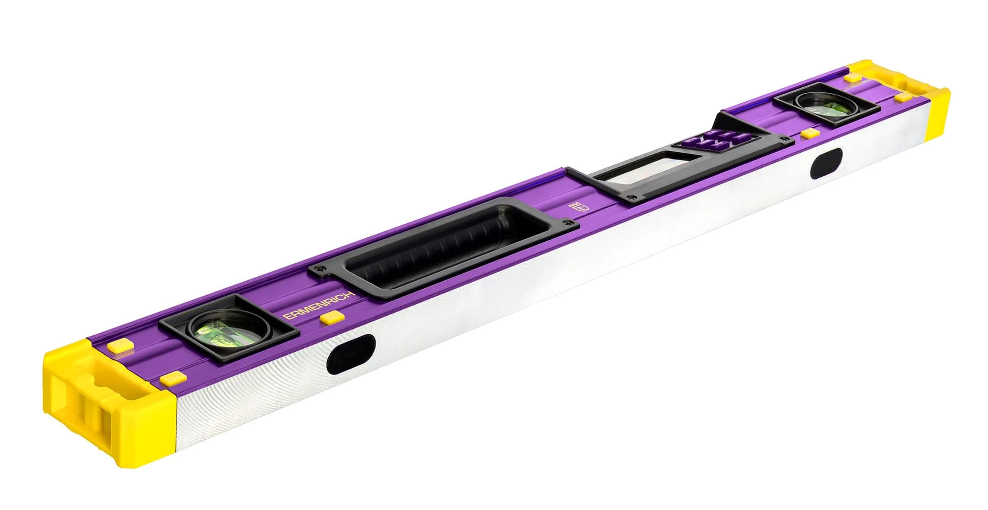 Verk LY60 Poziomica Cyfrowa LCD Kątomierz 60 cm | Inklinometr 4x90°, 2 Libelle, Ekran LCD, 4 Tryby Pomiaru, Magnetyczna Podstawa V, Drewno, Budowa