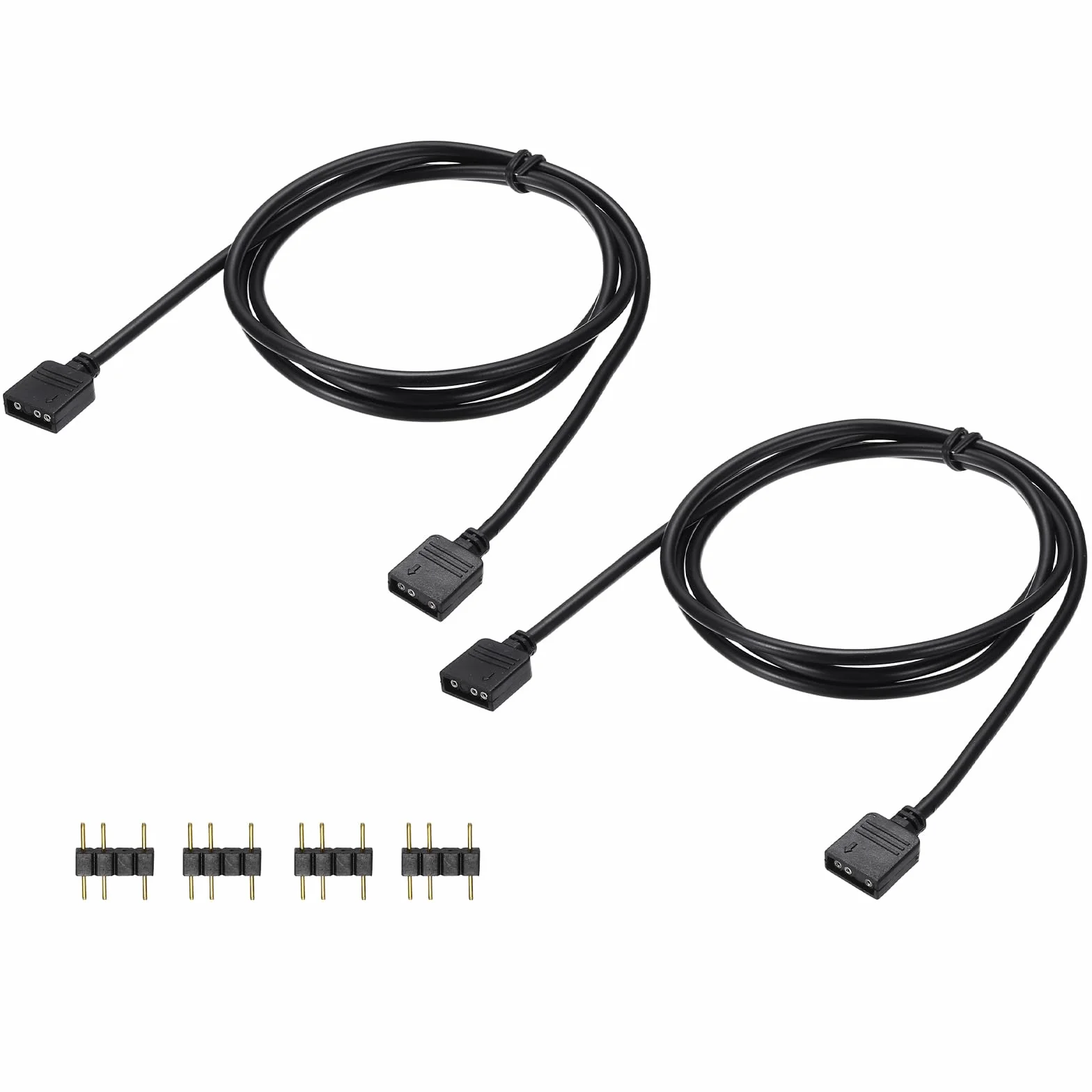 QUARKZMAN Kabel przedłużający ARGB 5V 39" 3-pinowy Żeński na żeński do wentylatora PC LED, czarny