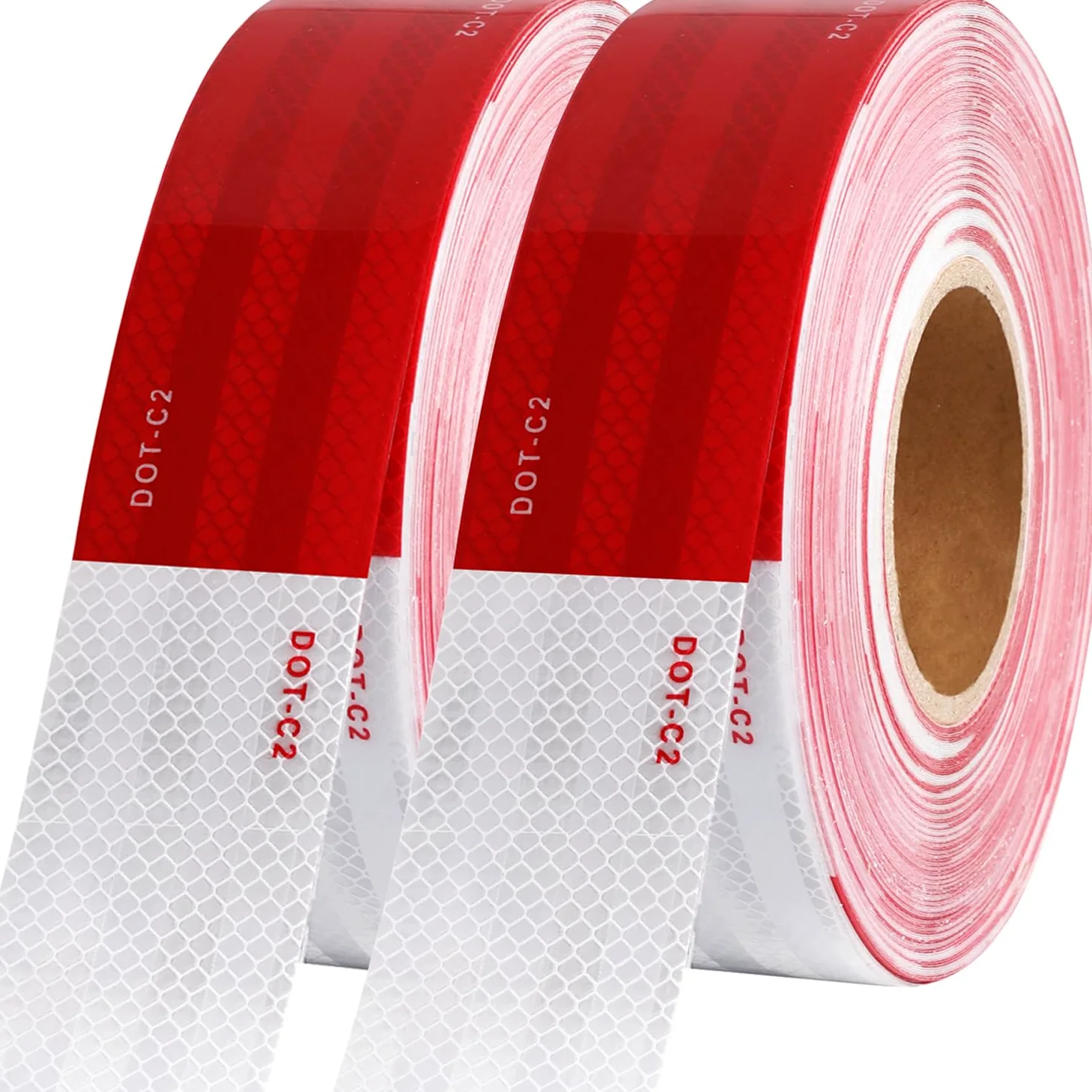 5 cm x 200 stóp taśma odblaskowa DOT-C2 wodoodporna czerwona i biała taśma samoprzylepna do przyczepy, na zewnątrz, do samochodów, ciężarówek