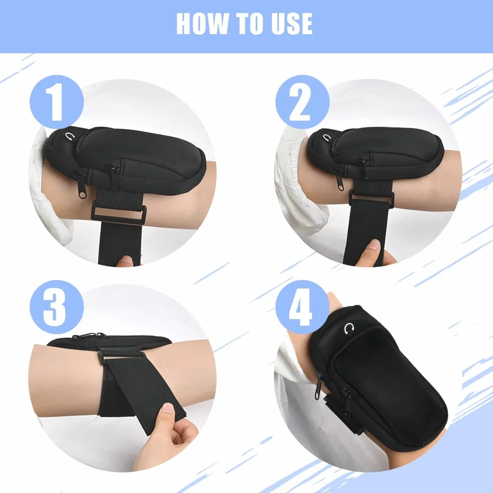 Flintronic Opaska na ramię regulowana sportowa torba na ramię uchwyt na telefon kompatybilna iPhone 13/12/11 Samsung Galaxy Huawei do 6,1 cala