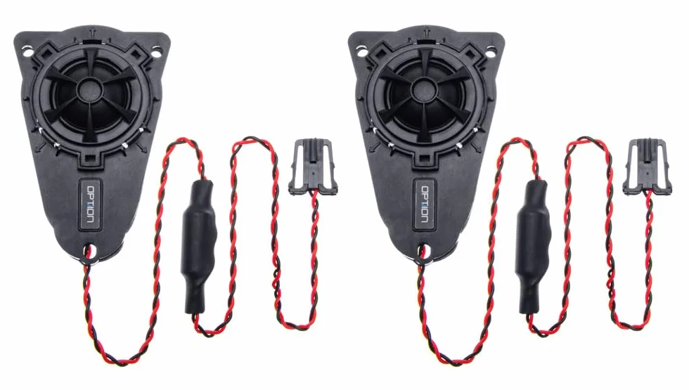 Option System głośników przednich AIR kompatybilny z VW T5/T6-100% Plug & Play - w zestawie pierścienie uszczelniające głośnikowe - 100 W RMS, wydajność 91 dB