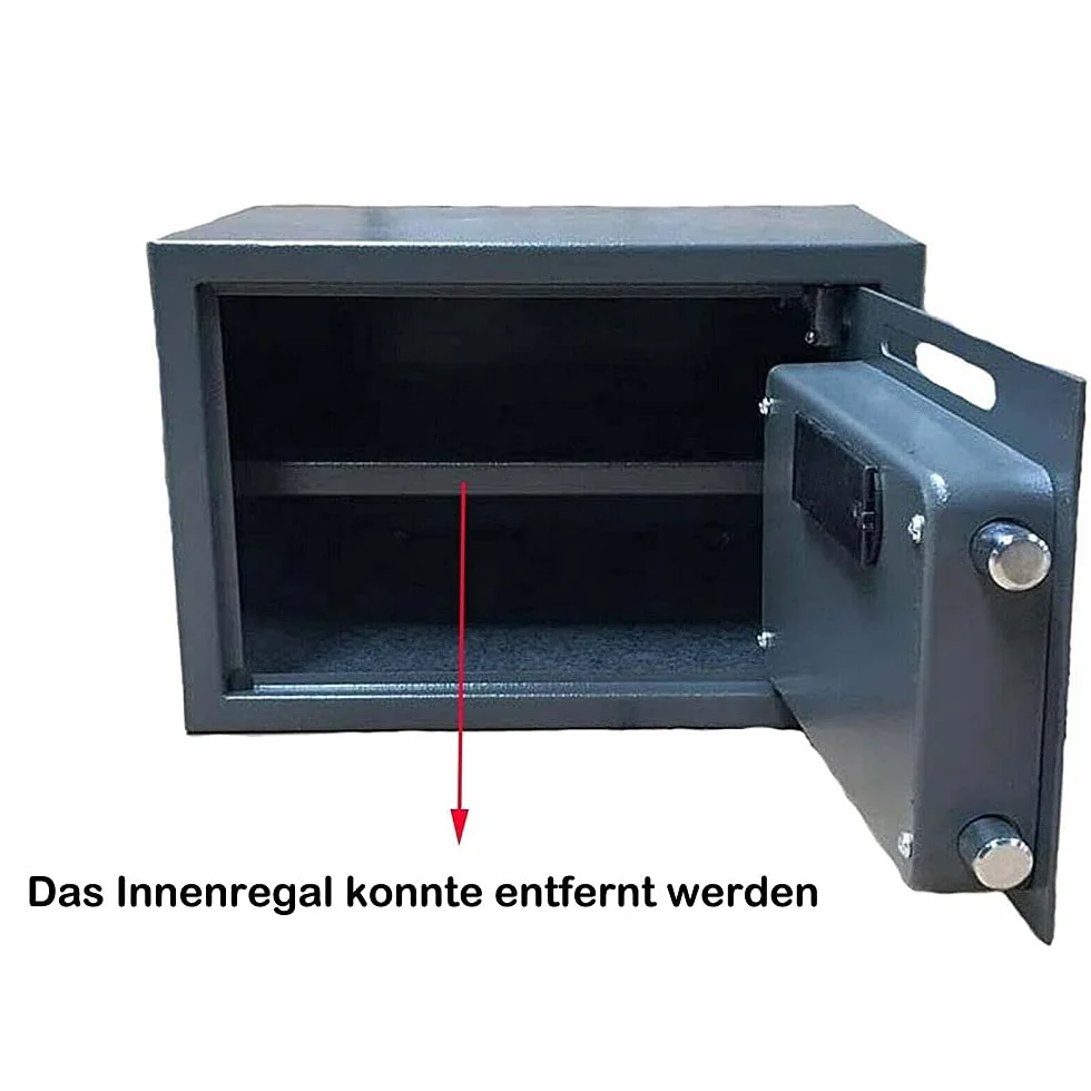 Sejf 16 l, duży, o wysokim poziomie bezpieczeństwa, elektroniczny, cyfrowy, stalowy, domowy sejf, montowany na ścianie, szafce podłogowej, do biura, domu, hotelu, duży rozmiar 16 l, czarny