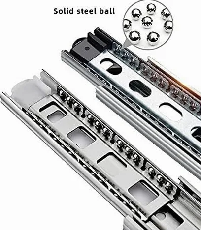 Prowadnice szuflad, prowadnice szuflad ze stali nierdzewnej 10-22" Miękkie domykanie prowadnicy szuflady Prowadnice trzyczęściowe do szafek Sprzęt meblowy Prowadnica do szuflad 884 (kolor: 12 cali) (k