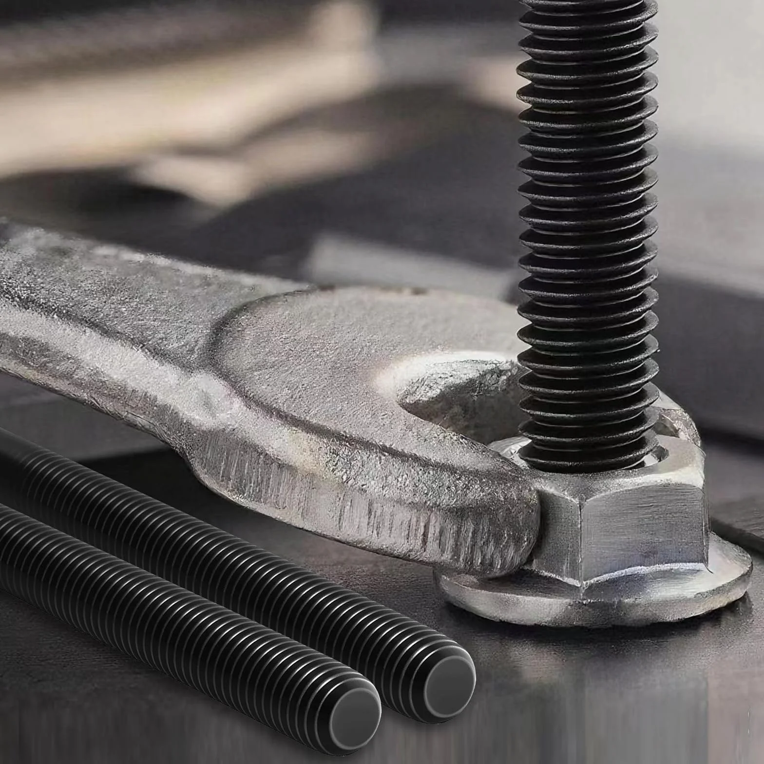 Pręt gwintowany M6 x 50 mm, 12 sztuk prętów gwintowanych DIN976, pręt gwintowany M6, stal nierdzewna, A2, V2A, czarny, do budowy mebli, prac budowlanych, montażu maszyn, mocowania i połączeń