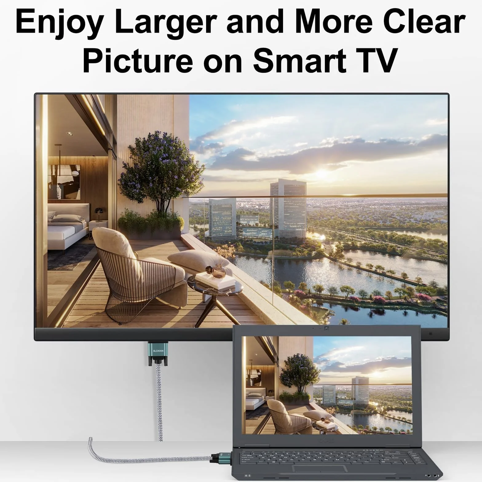 Kabel VGA męski na męski 15-pinowy, 1080p Full HD do komputera, laptopa, telewizora, projektora, monitora (1 M)