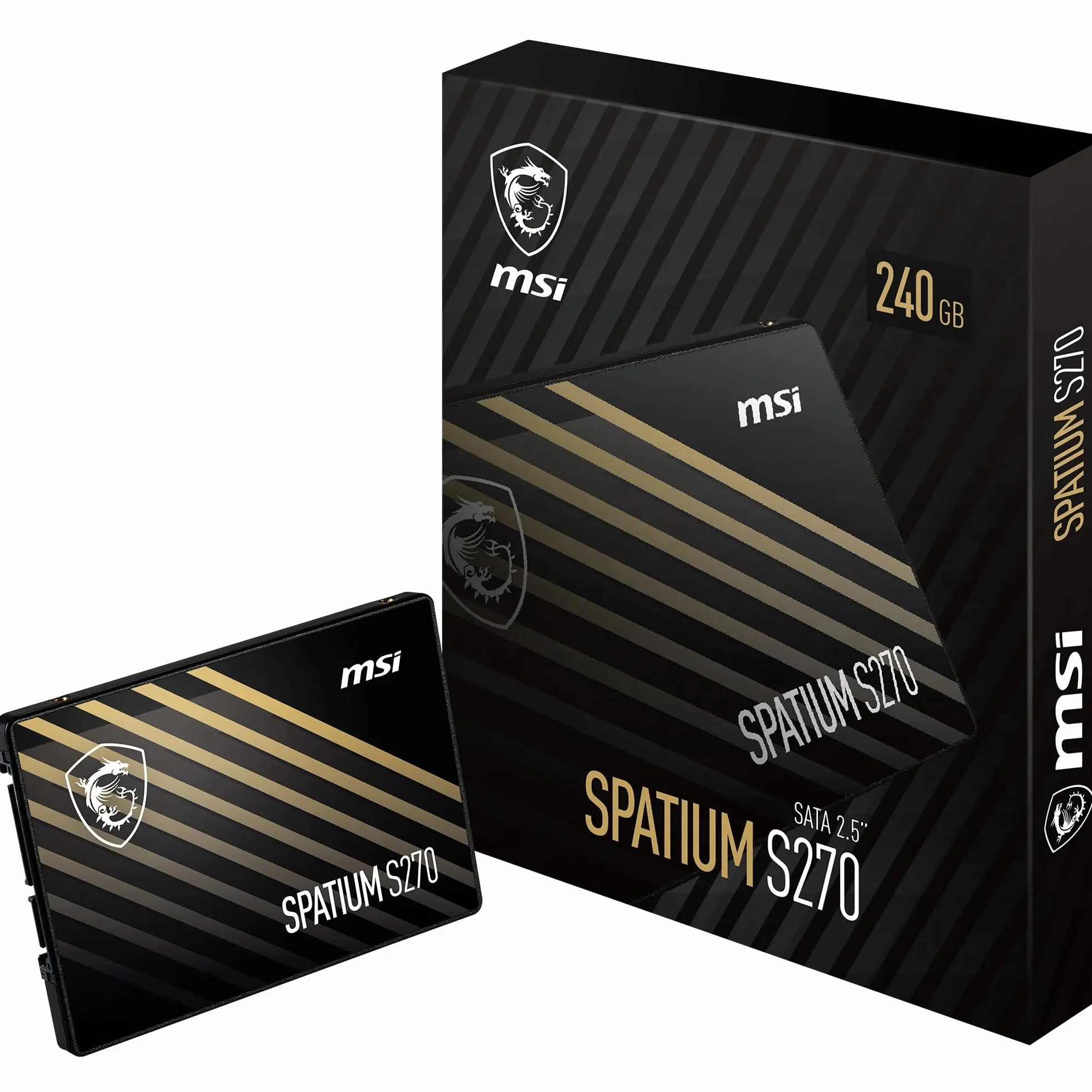 MSI SPATIUM S270 SATA 2.5 240 GB – wewnętrzny dysk półprzewodnikowy, odczyt 500 MB/s i zapis 400 MB/s, 3D NAND, wbudowane zabezpieczenie danych