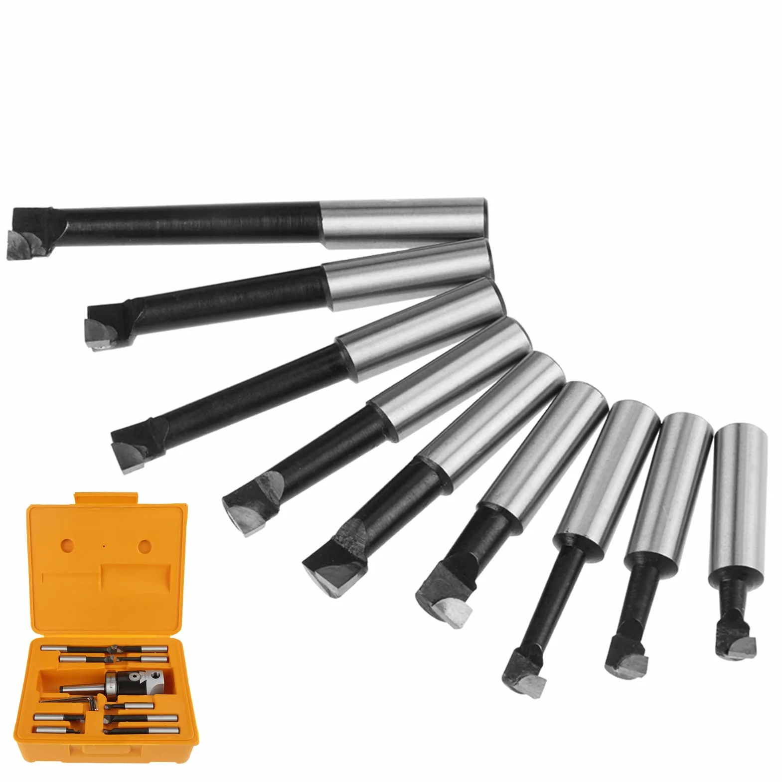 2 Cal Głowica Wytaczarska S 1 Zestaw Akcesoria do Frezarki Mt2 M10 F1-12 50Mm Głowica Wytaczarska z 9 szt. 12Mm Wytaczaki
