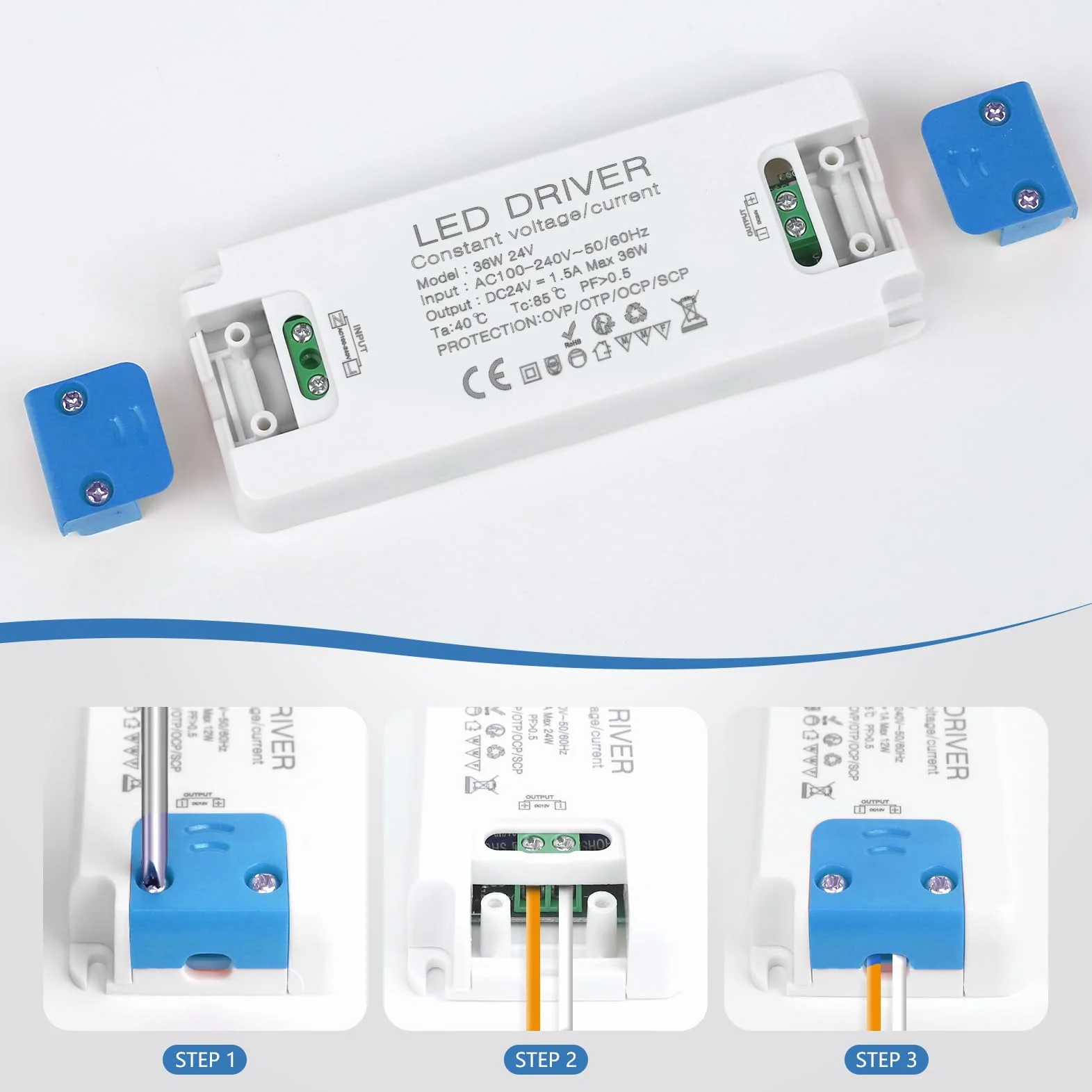 24V 60W Zasilacz LED Transformator 230V Do 24V 60W 2.5A Smukły Sterownik Stałonapięciowy Ultracienki Transformator Niskonapięciowy, Odpowiedni Do Taśm świetlnych I Opraw Oświetleniowych