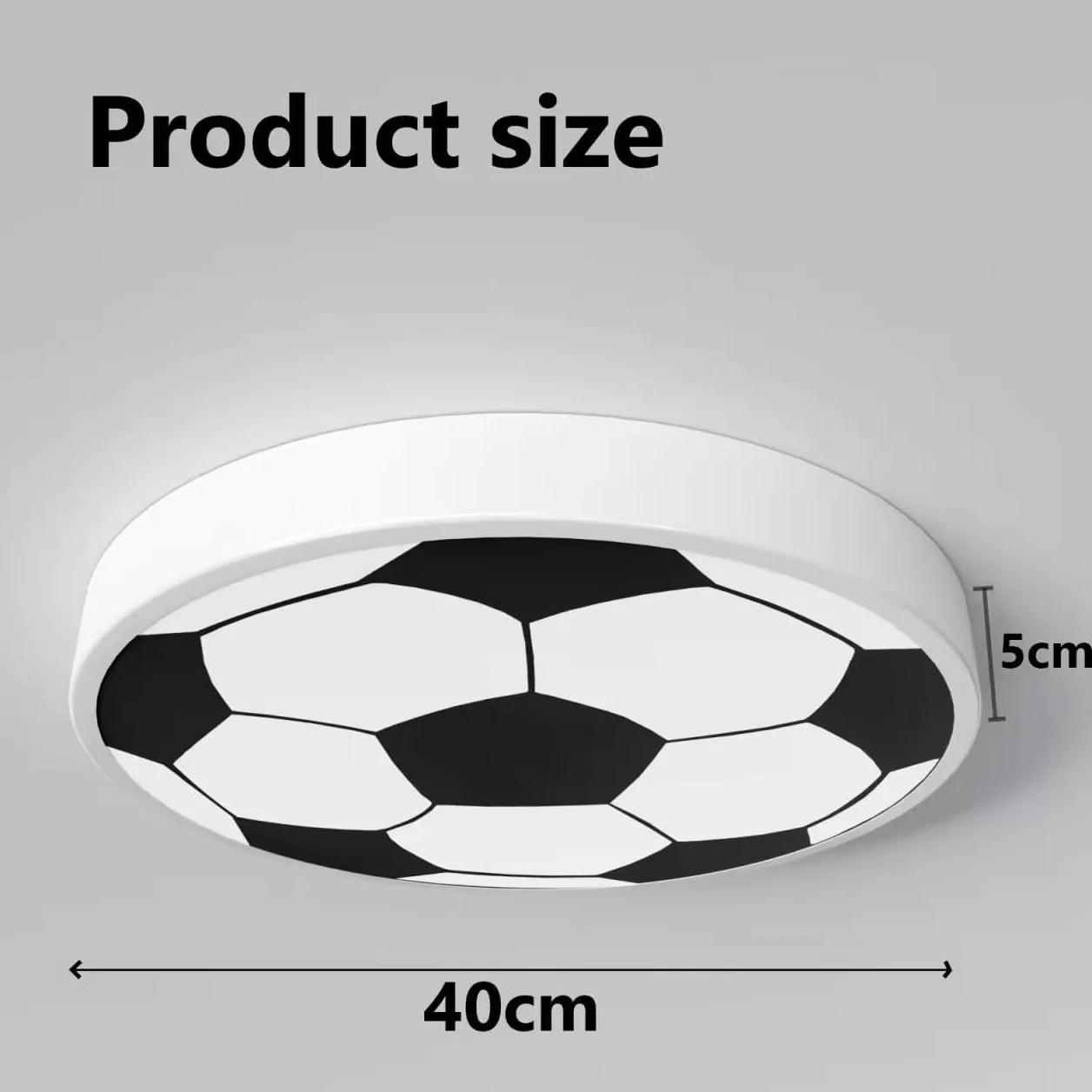 DROMEZ Lampa Sufitowa LED do Pokoju Dziecięcego, Ściemnialna, 48 W, Piłka Nożna, Cienka, Okrągła, z Pilotem, do Sypialni, Pokoju Młodzieżowego, 3000-6000 K, Ø