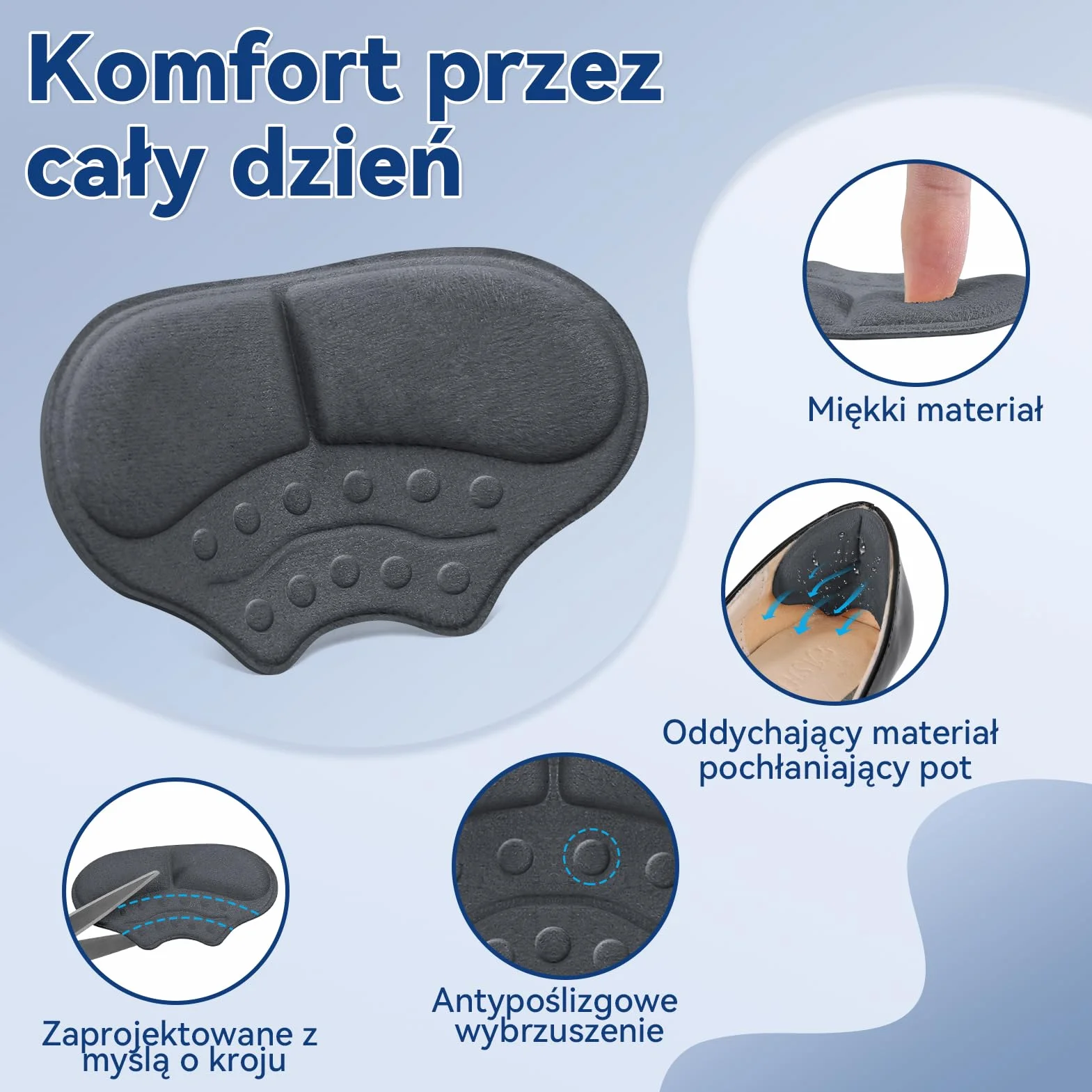 zapiętki do butów, 3 pary samoprzylepnych uchwyt pięty do butów do luźnych butów, antypoślizgowe nakładek na pięty do trampek na wysokich obcasach, skórzane buty za duże