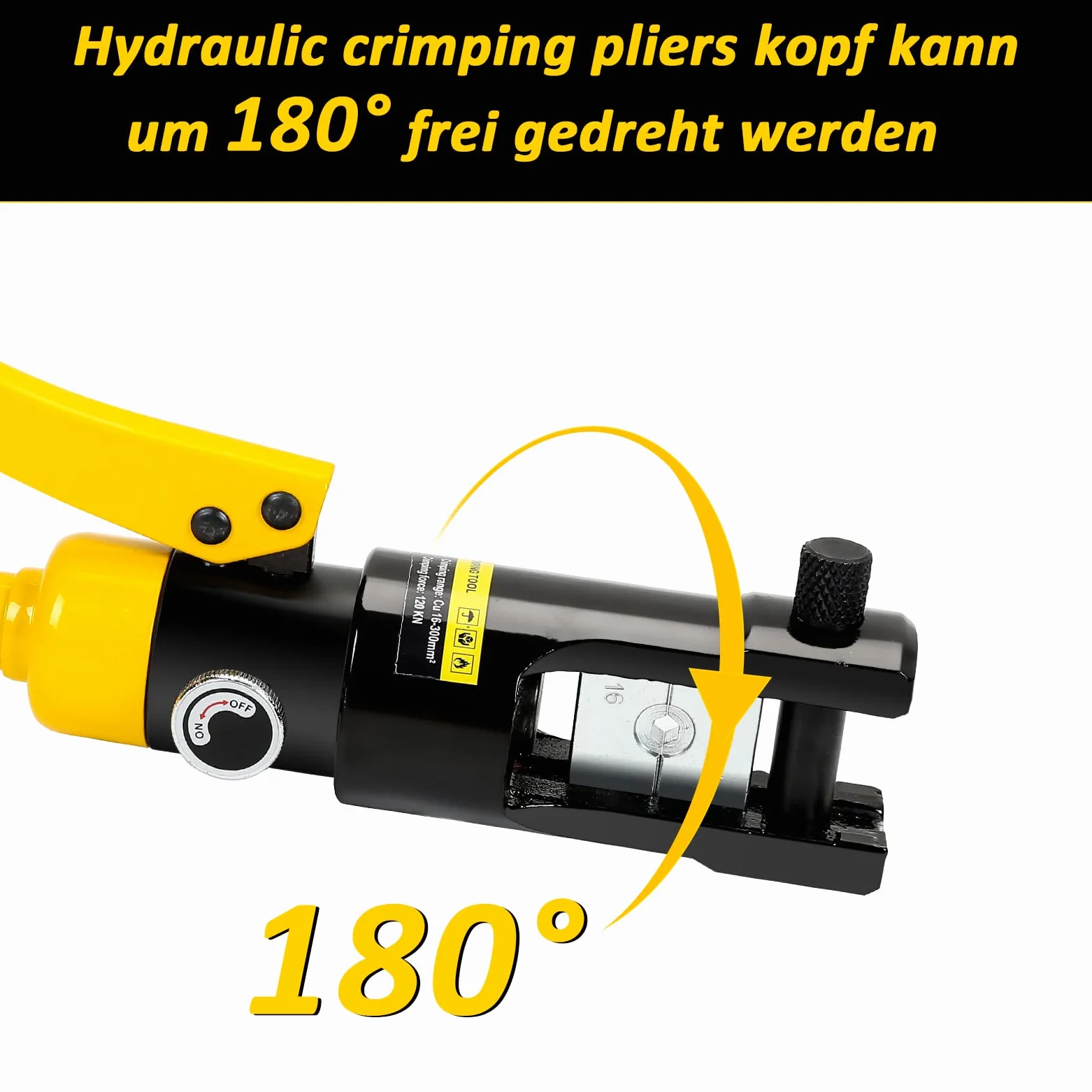13 Tons hydrauliczne szczypce zaciskowe, szczypce zaciskowe, szczypce zaciskowe, szczypce do rur miedzianych, 16 do 300 mm², szczypce do końcówek kablowych, szczypce do zaciskania z 11 parami