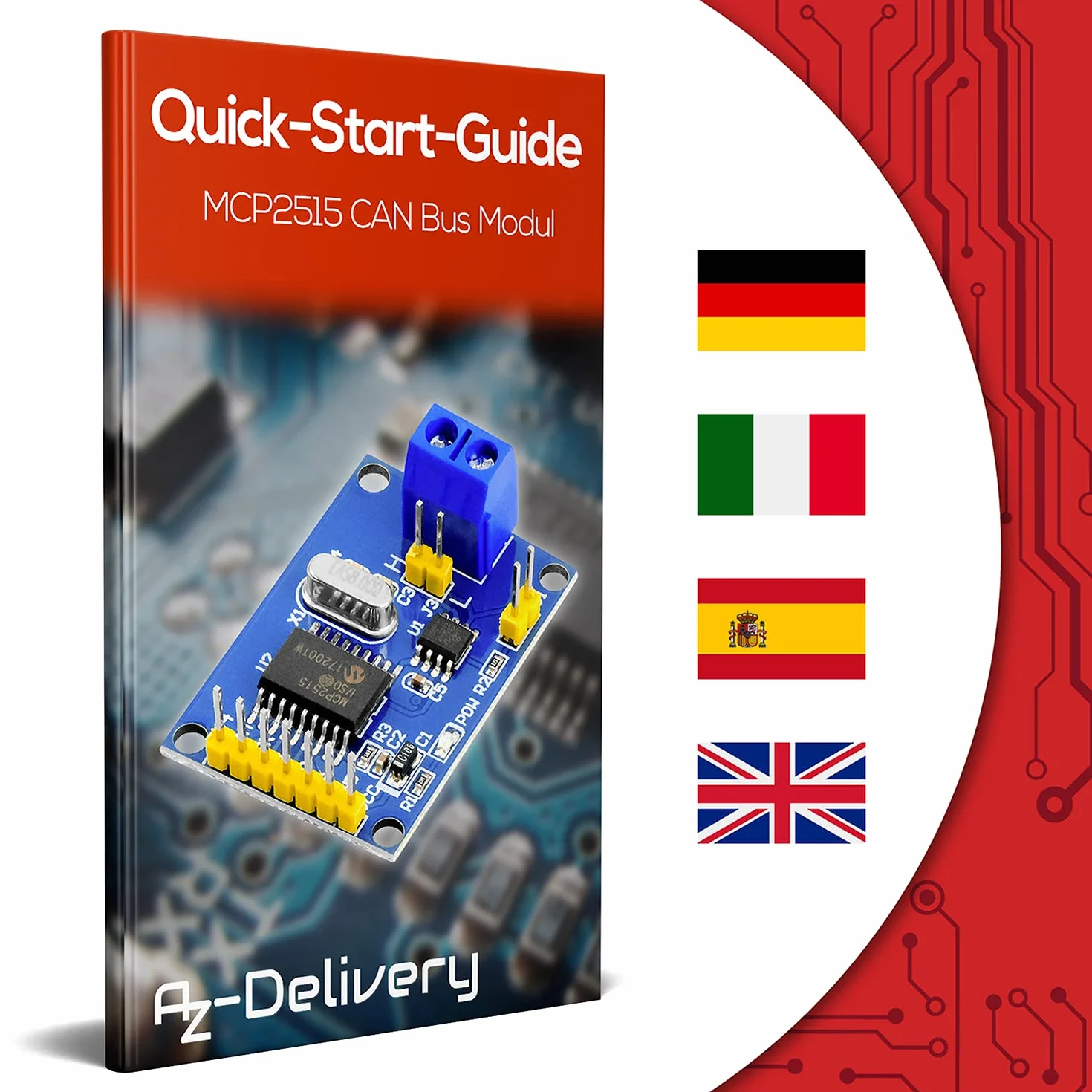 AZDelivery MCP2515 CAN Bus Shield kompatybilny kompatybilny z Arduino w tym E-Book!