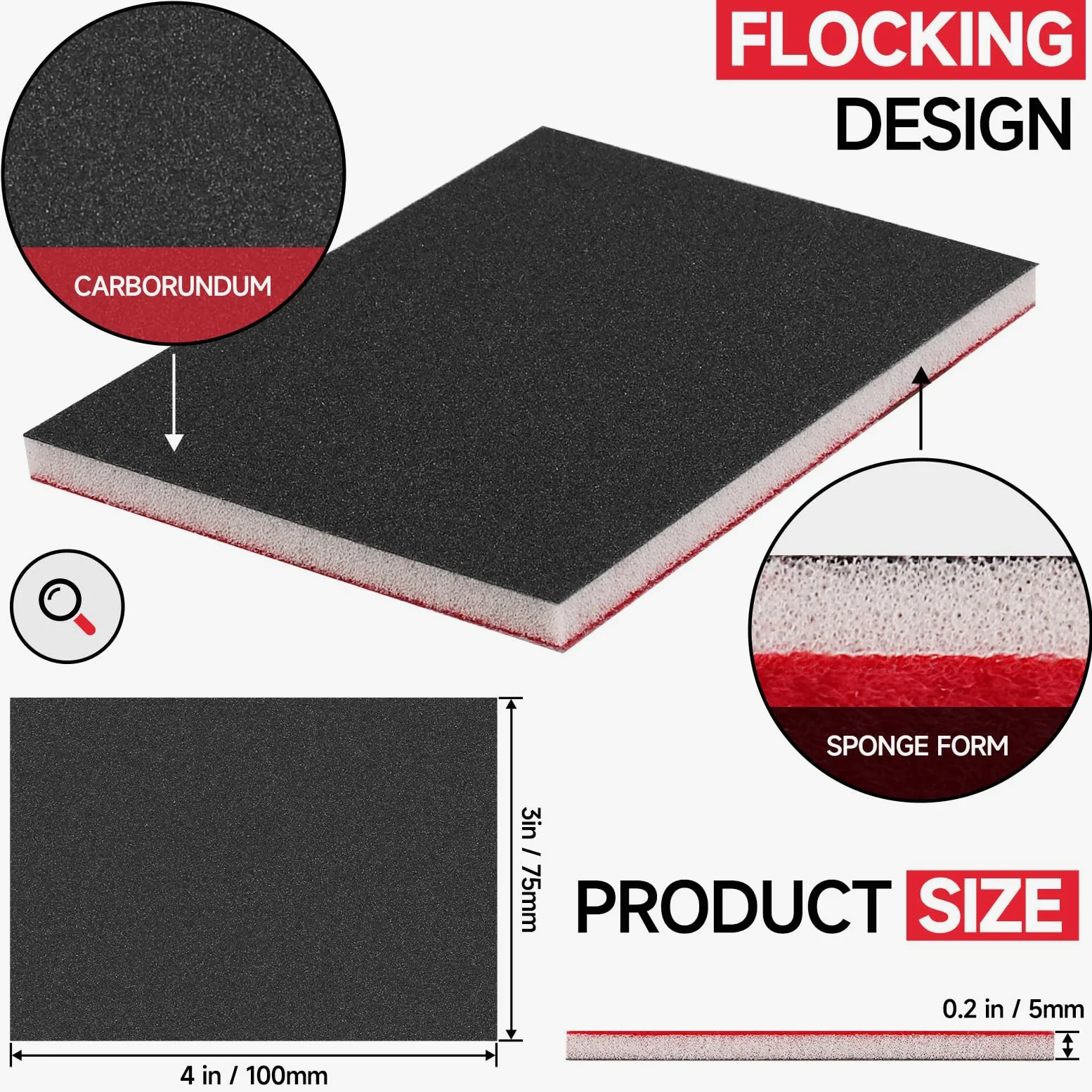 Gąbki szlifierskie, Piasek wypełniony pianką. Bloki gąbkowe 20 szt. 75 mm x 100, wiele ziaren, na mokro i sucho(75MMx100MM 320Grit)