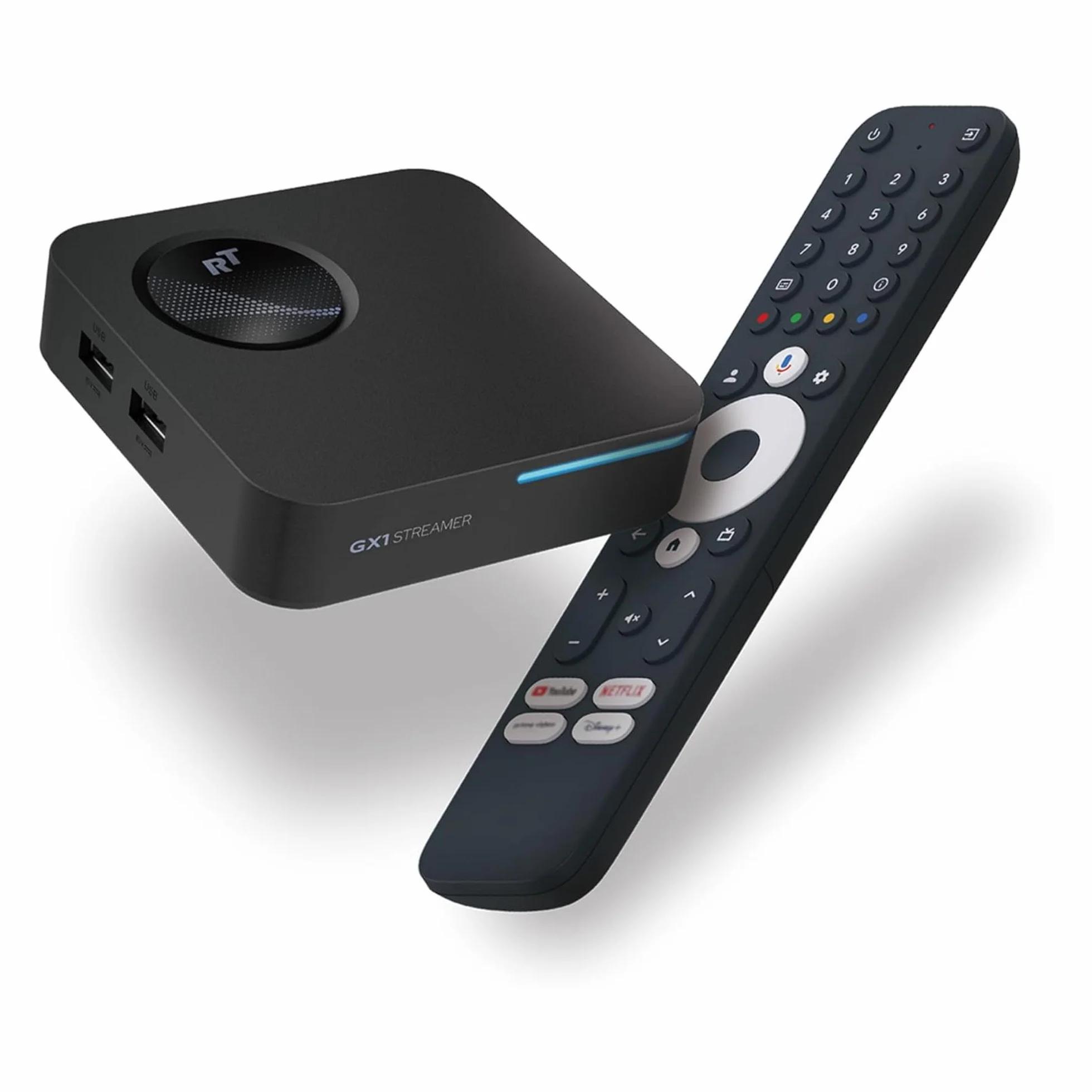 GX1 4K Streaming Box - Google TV 14 [4GB RAM, 32GB ROM] Odtwarzacz Multimedialny Smart TV, Obsługuje Netflix i Prime w 4K, AI-Upscaling, HDR10+, WiFi 6, LAN
