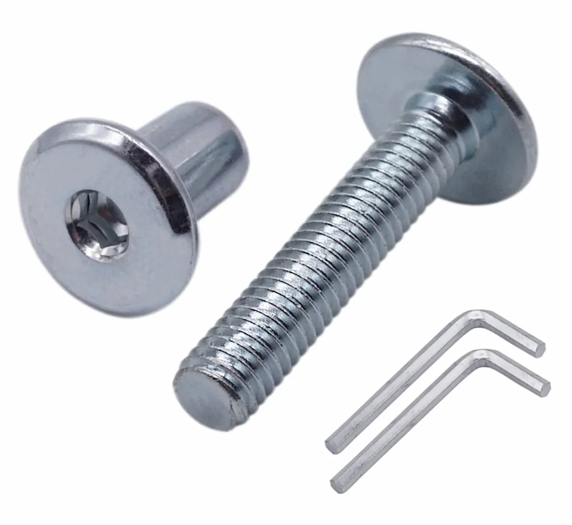 (30 sztuk) śruby łączące ze stali ocynkowanej M6 x 30 mm z nakrętkami, śruba łącząca do mebli, śruby sześciokątne (30, M6 x 30 mm (z nakrętkami)
