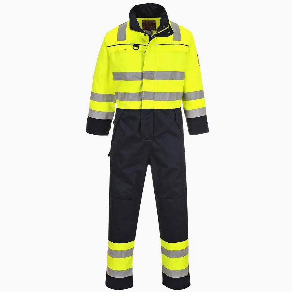 Portwest FR60 Kombinezon Ostrzegawczy Multi-Norm, Żółty/Granatowy, Regularny, Rozmiar L