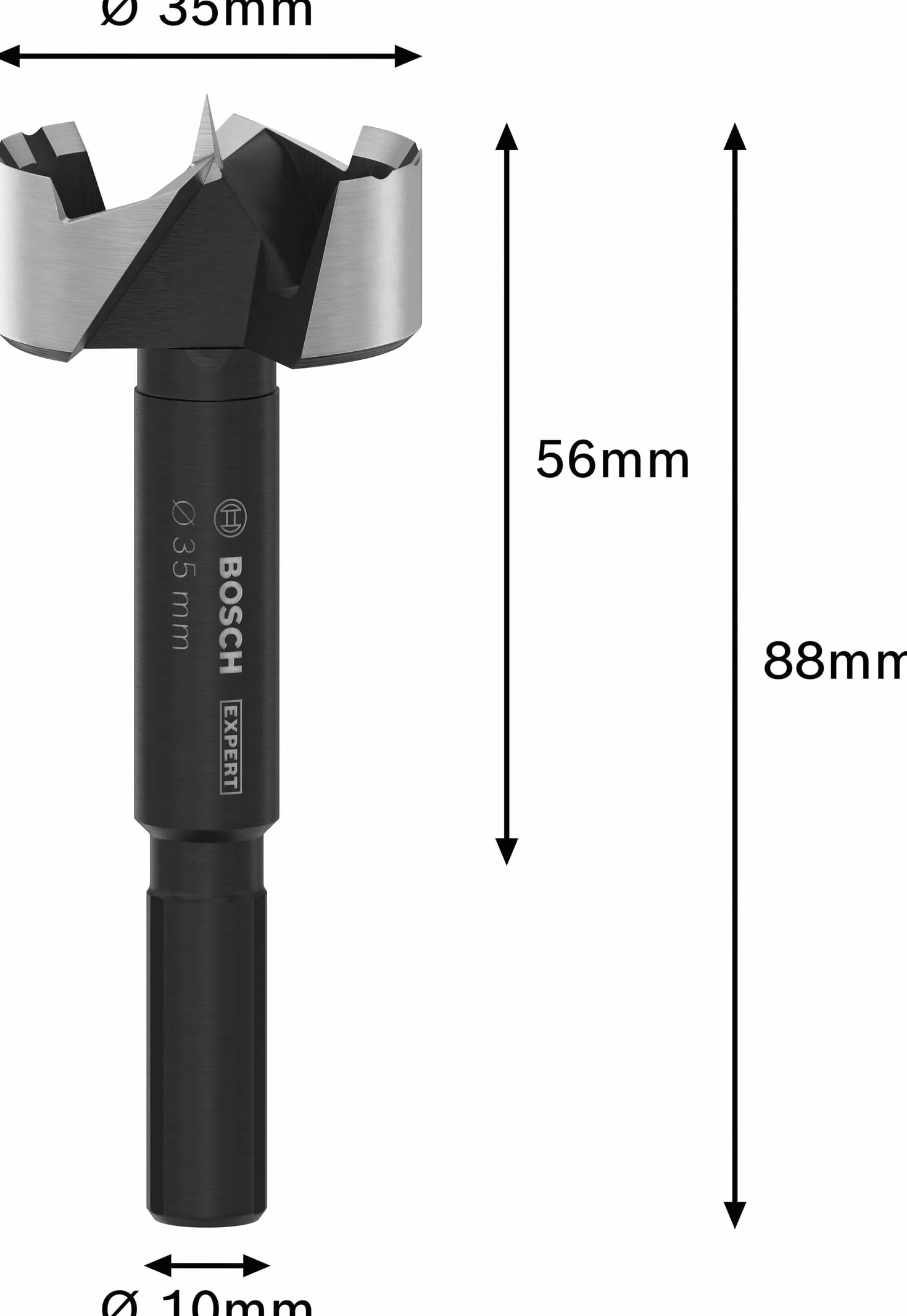 Bosch 1x Wiertło Forstner EXPERT Wood (do Miękkie drewno, Twarde drewno, Ø 35,00 mm, Professional Akcesoria Wiertarki)