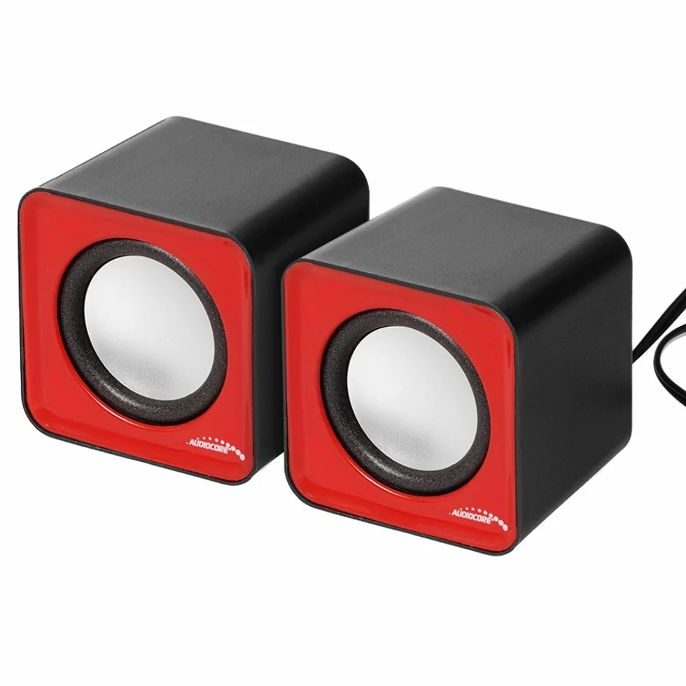 Audiocore AC870 kompaktowy głośnik stereo 2.0 PC 2 x 3 W RMS czerwony