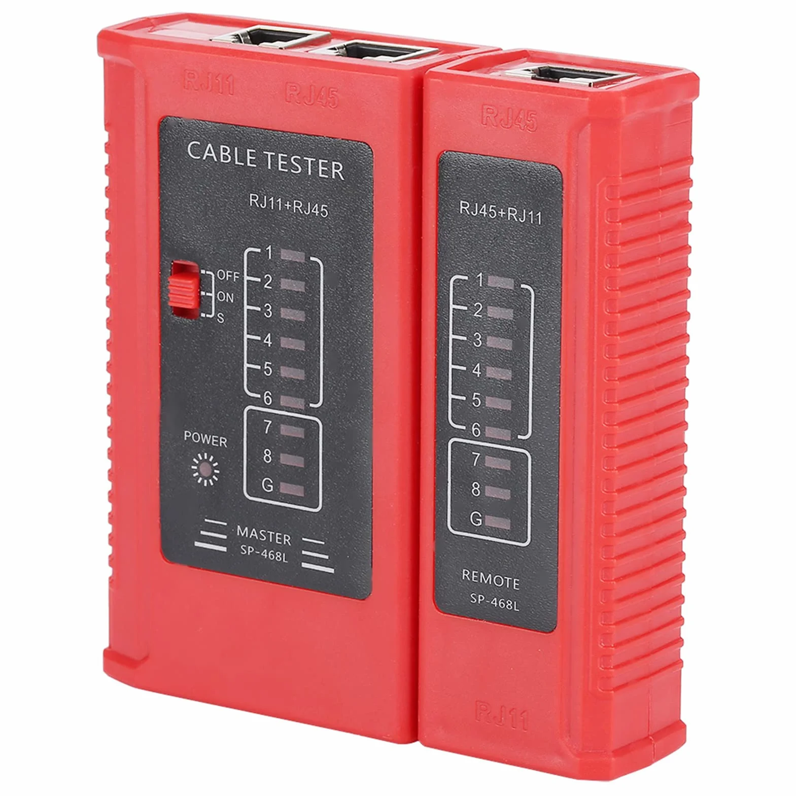 Tester Kabli Sieciowych WZ-468 - Test Przewodów RJ45 i RJ11, Ethernet, LAN - Narzędzie Do Testowania Kabli