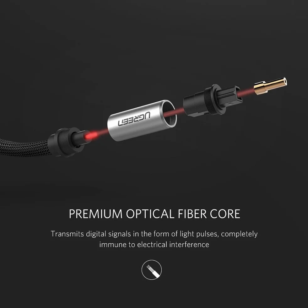 Ugreen 3 m Toslink Audio Kabel Czarny Toslink Męski