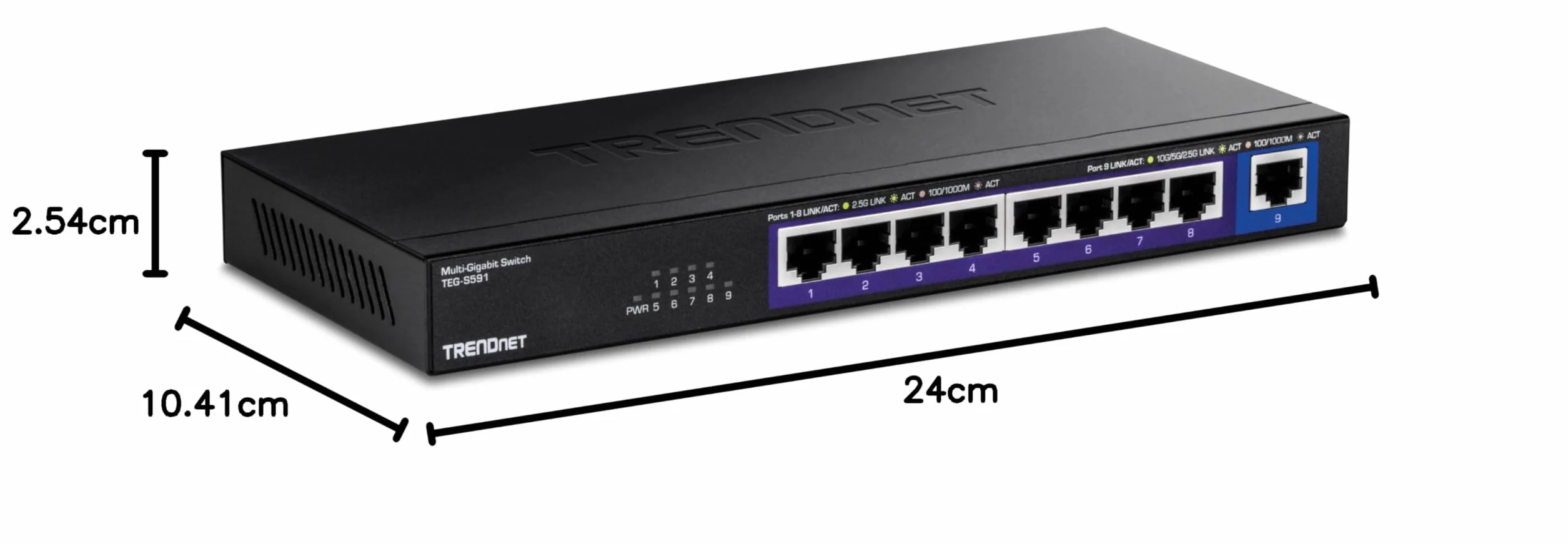 TRENDnet TEG-S591 9-portowy przełącznik Multi-Gig 2,5G RJ-45 10G 60 Gb/s czarny
