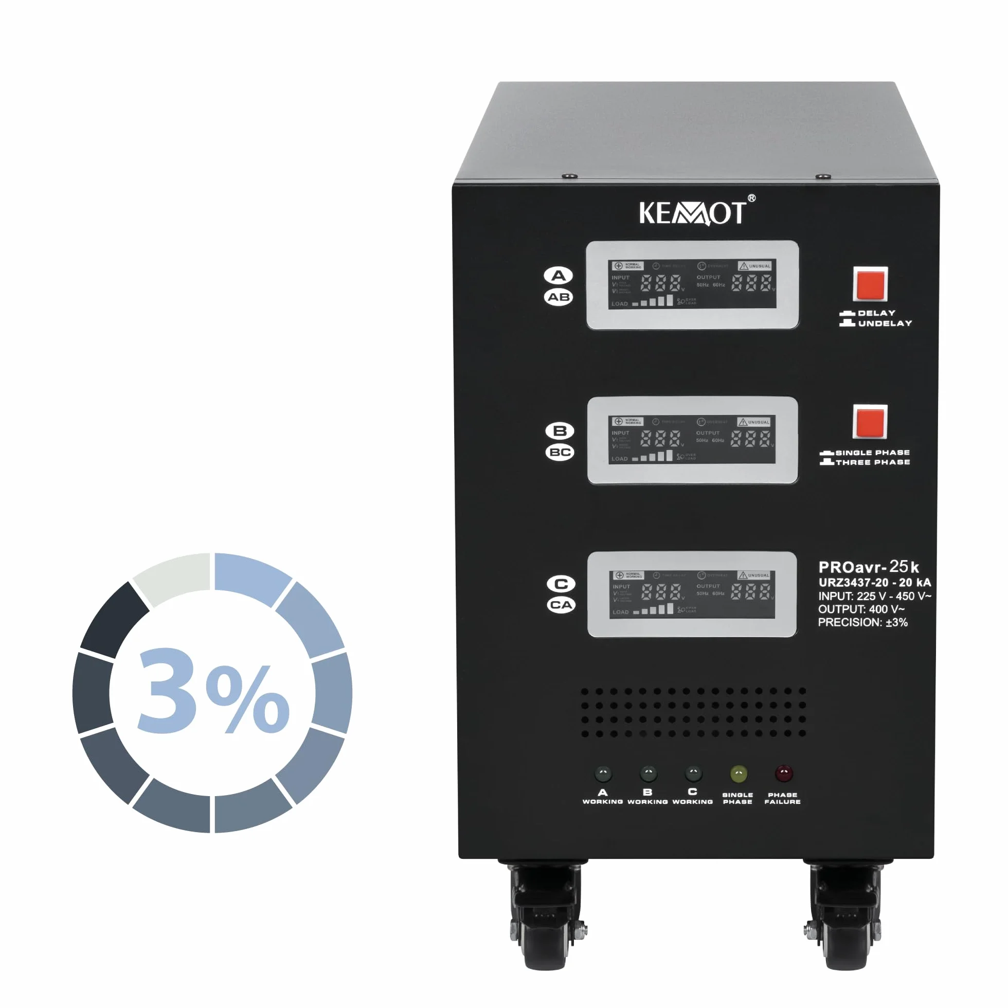 Kemot Automatyczny Trójfazowy Stabilizator Napięcia PROavr-25k 25000 VA URZ3437-25