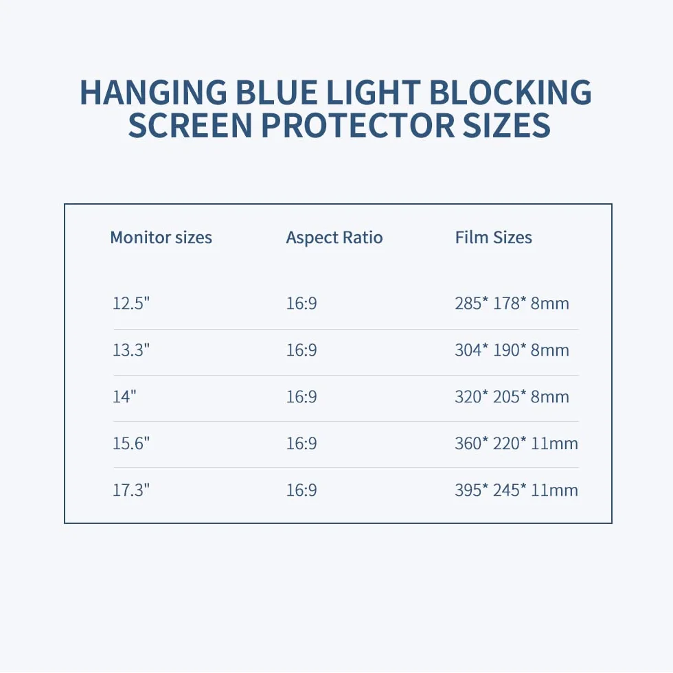 Zdejmowany Laptop Przeciw Niebieski Ekran, Anty-glare Anty-blate światło Laptopa Ochrona Filtra Filtra Blokującego światło Błękitne-laptop Powszechny i ​​Monitor Ramy Monitor