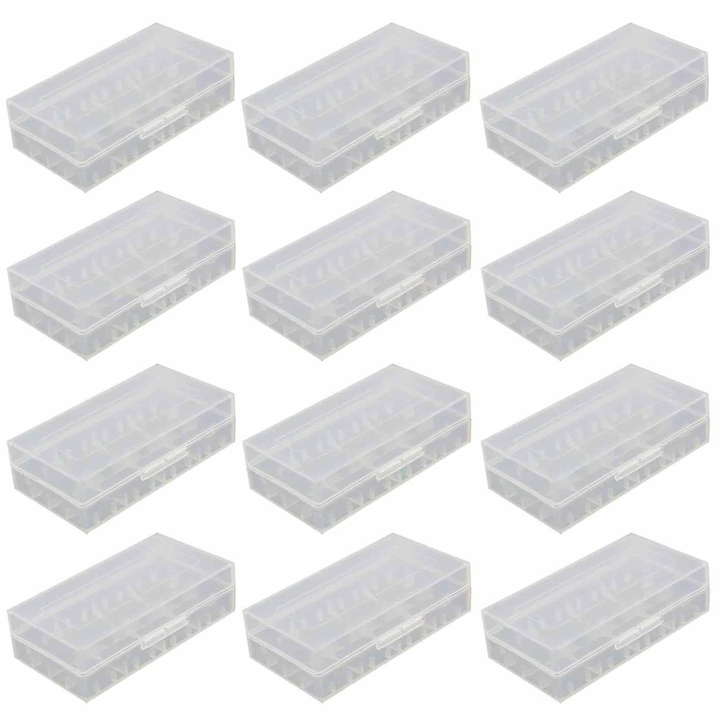 Etui do przechowywania baterii 18650/18350/CR123A/17670 plastikowe przezroczyste 12 szt.
