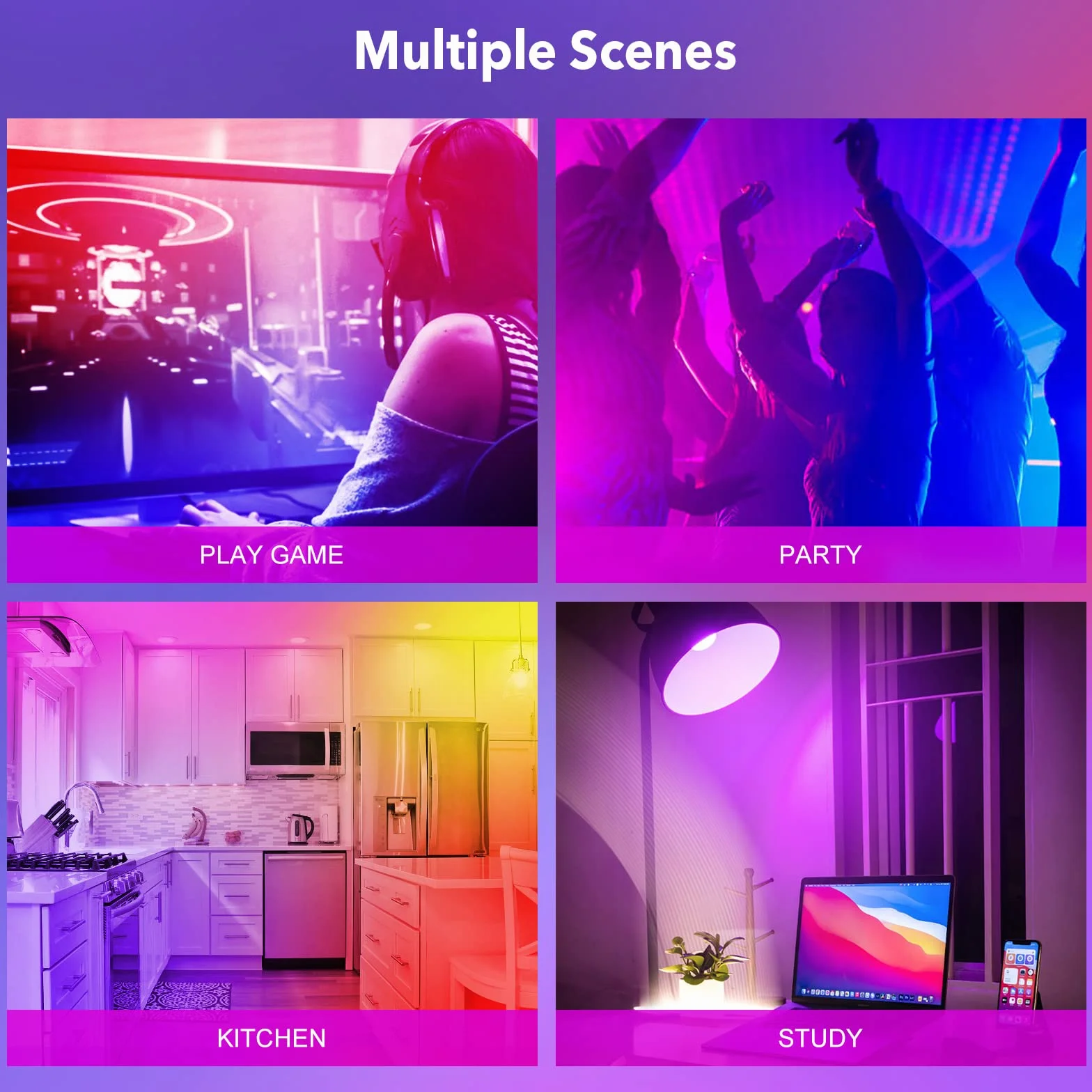 GY Żarówki Led Smart GX53 Żarówka Wifi Lampa RGB Light Bulb Alexa Lamp Remote Lampen 9W 850 Lumen 6 Sztuk