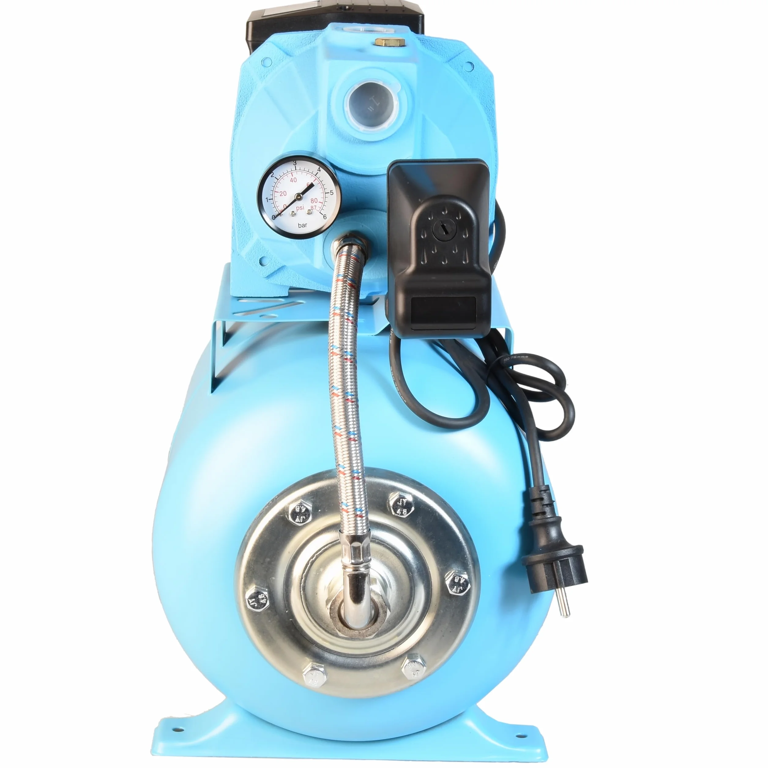 Hydrofor Domowy 24L Pompa Hydroforowa SET 100S (750 W, 3000 l/h, max. podnoszenie 42 m) Zbiornik Przeponowy na Wodę 24 Litry + Osprzęt PEŁEN ZESTAW ZŁOŻONY