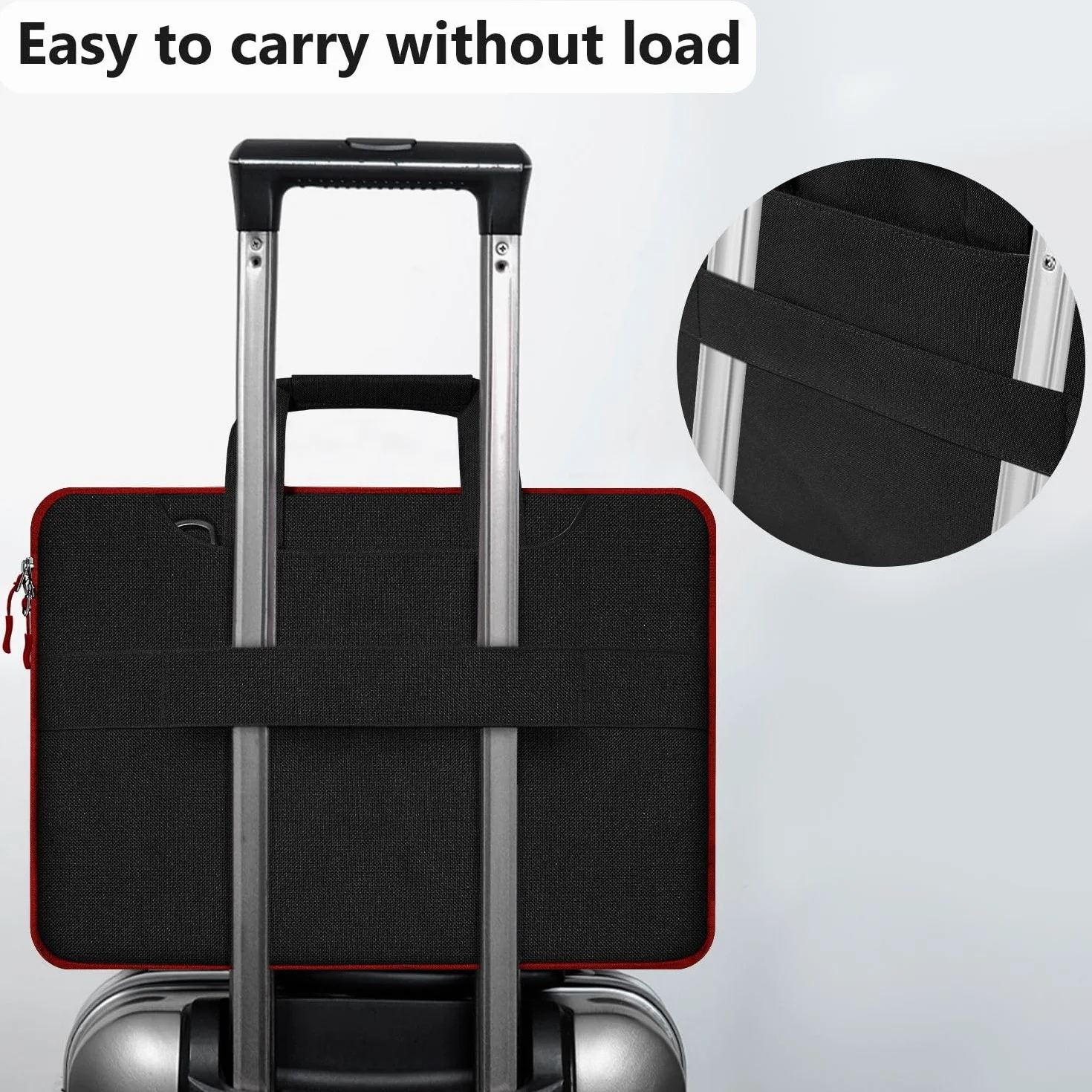HSEOK 15"-15.6"-16" Torba na ramię na laptopa etui ohronne z paskiem, wodoszczelna torba na laptopa do 15"-16" MacBook Acer HP Dell Lenovo Asus Huawei Mi Samsung,Czarny&Czerwona krawędź