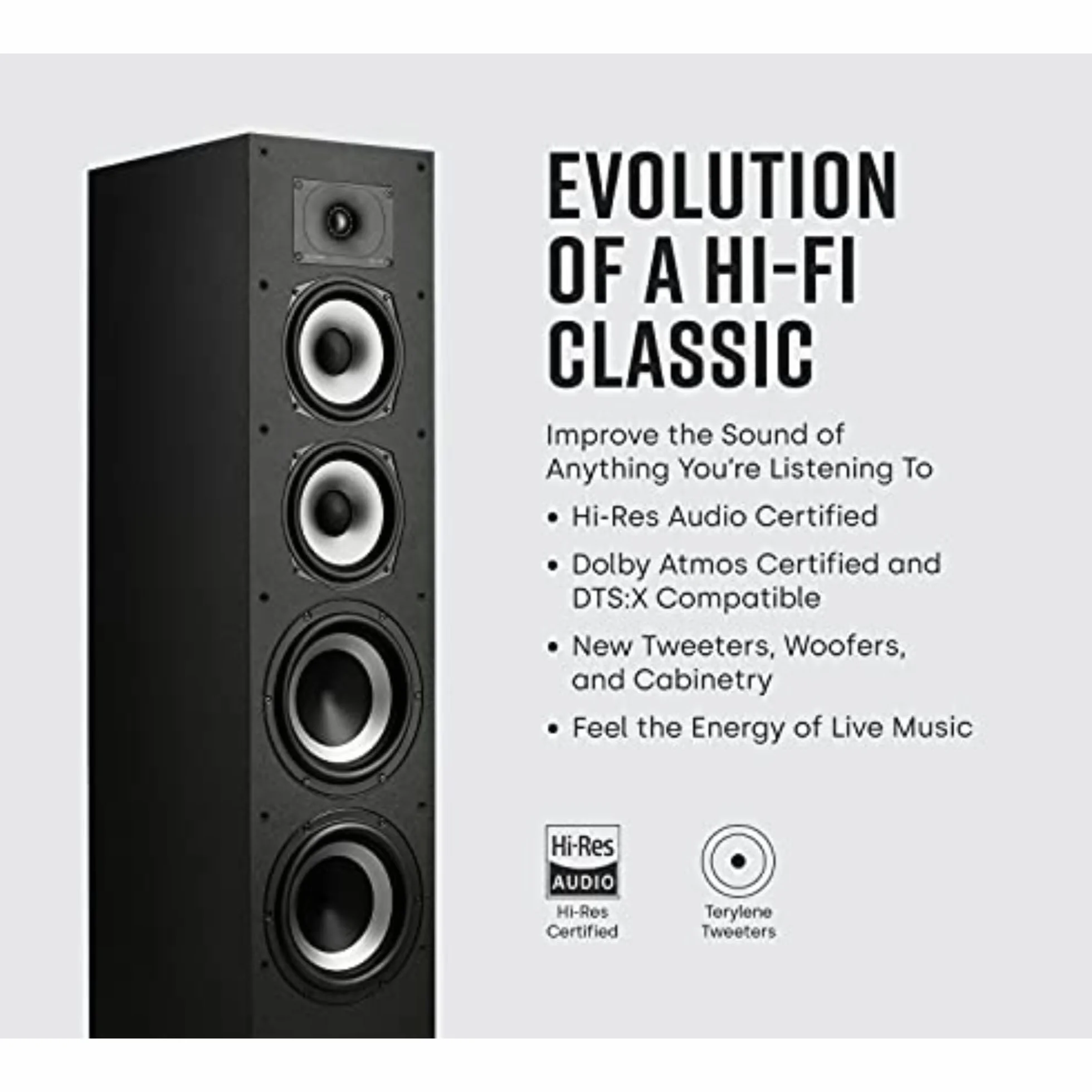 Polk Audio Monitor XT70BK głośnik stojący Hi-Fi Hi-Res Dolby Atmos DTS:X Czarny