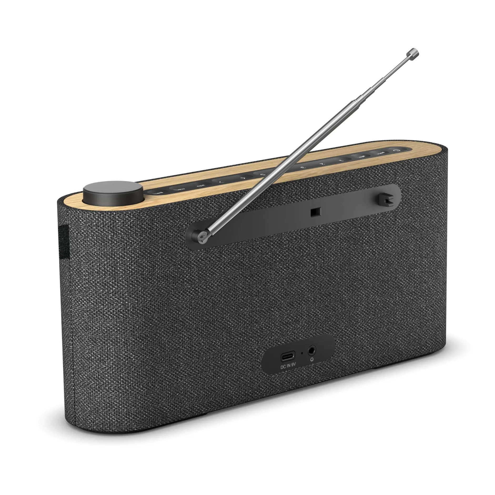 Loewe DAB+ Radio 28 W z dźwiękiem Hi-Fi LCD 14h Odtwarzania Ładowanie USB-C Naturalny Dąb