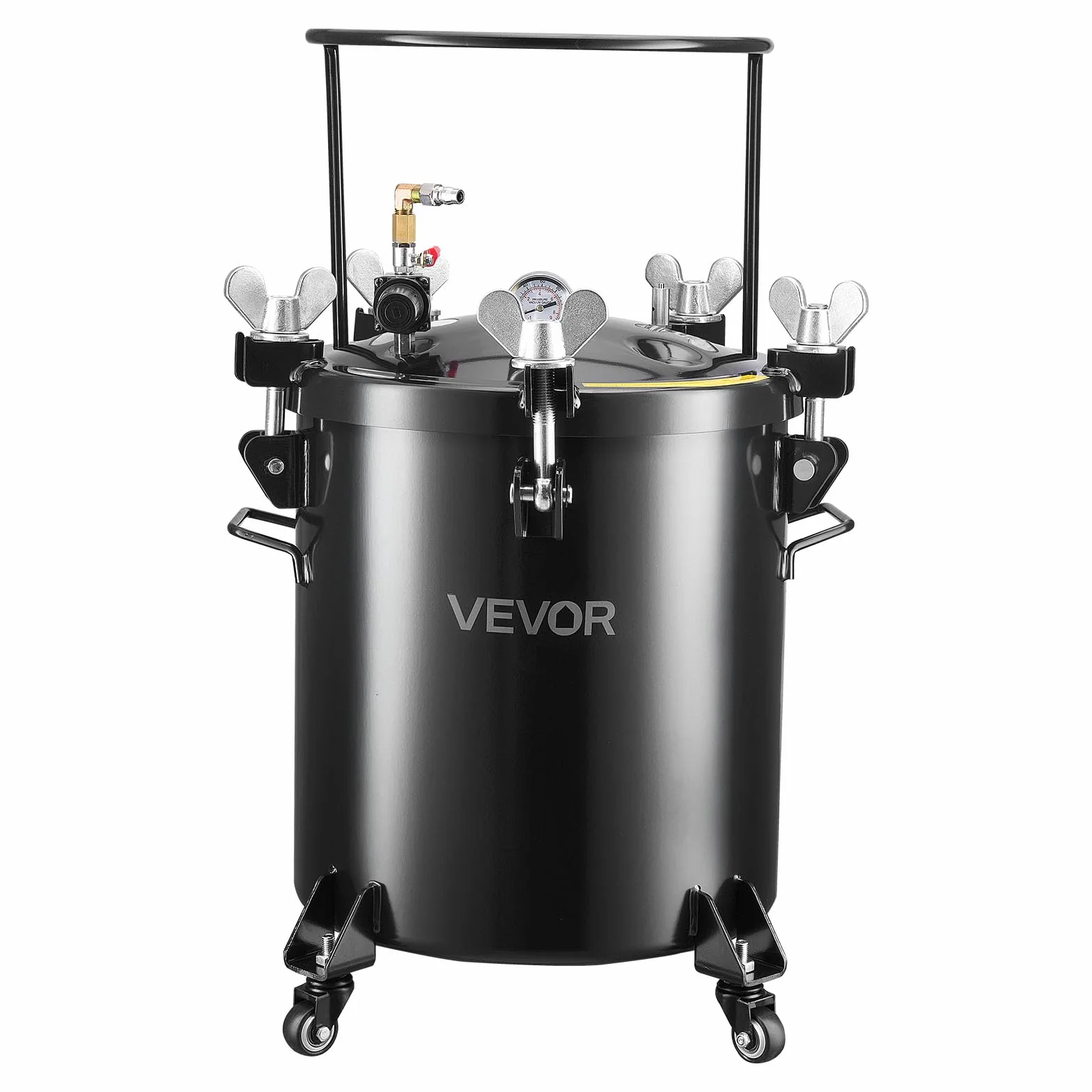 VEVOR Zbiornik ciśnieniowy na farbę, 10,6 gal/40 l, wytrzymały stalowy zbiornik ciśnieniowy z trzema szybkozłączkami, do użytku domowego, tworzenia sztuki, zbiorników o dużej średnicy