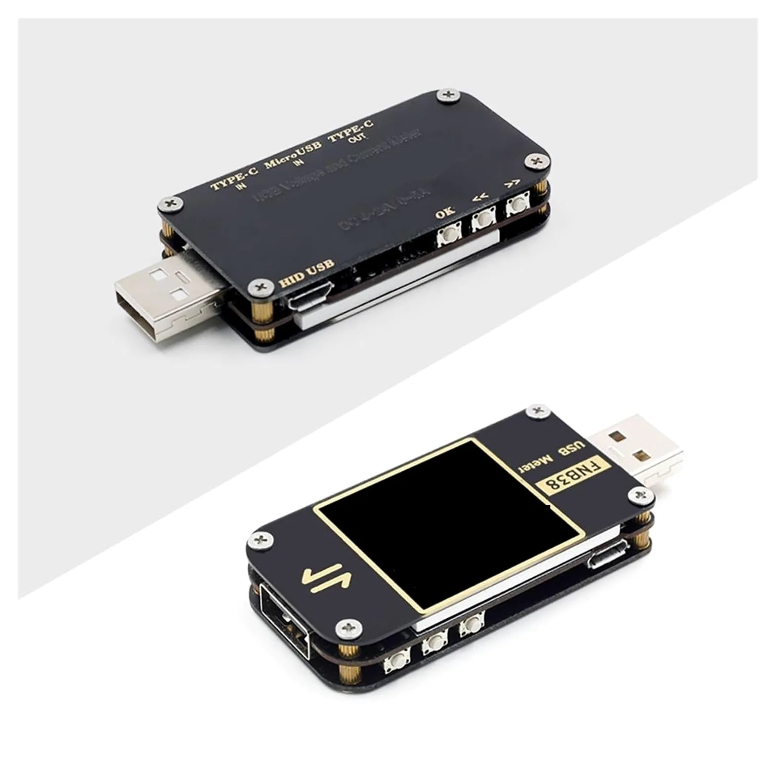 Tester USB FNB38 Miernik prądu i napięcia Tester USB QC4 + PD3.0 2.0 PPS Protokół szybkiego ładowania Test pojemności(C1 With BT.)