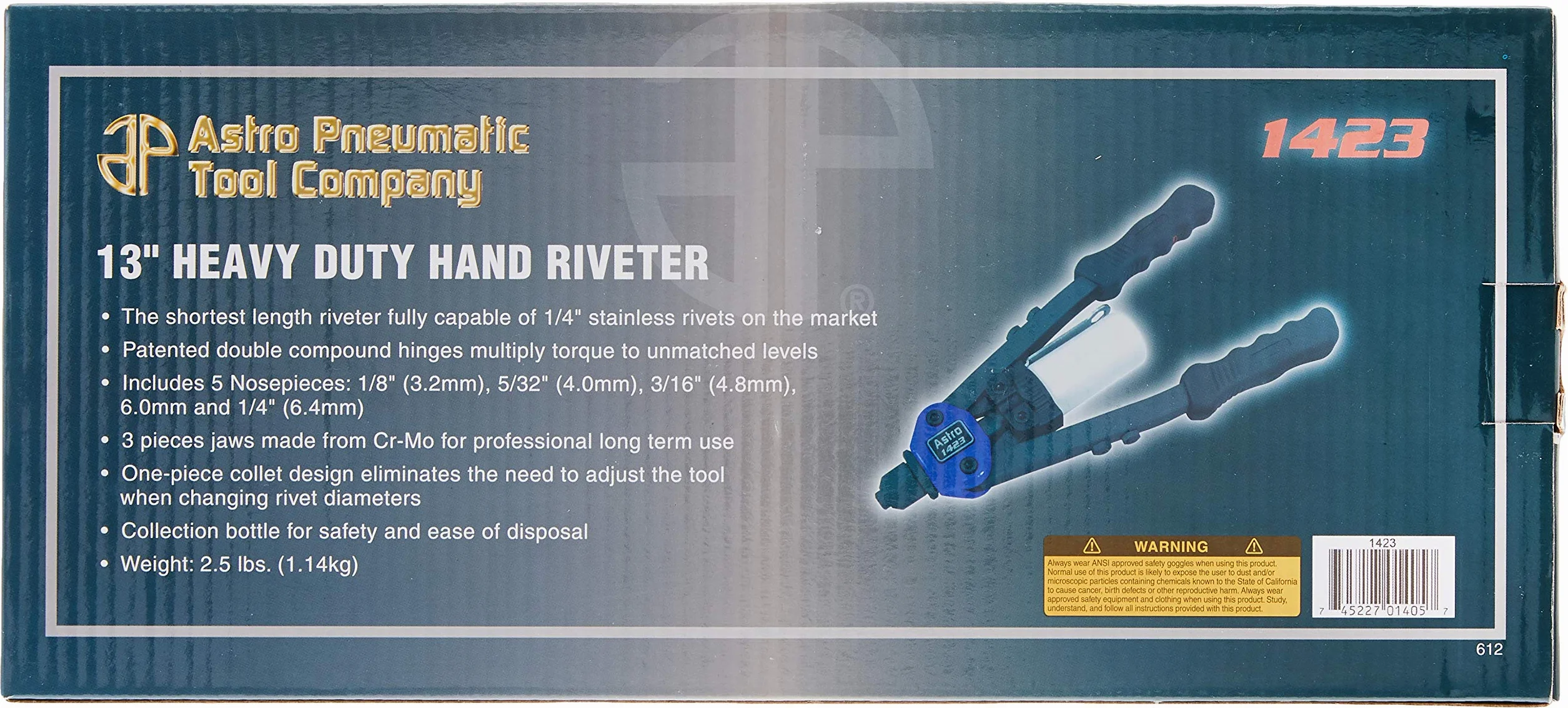 Astro Pneumatic Tool 1423 1/4" Heavy Duty 33 cm Nitownica ręczna