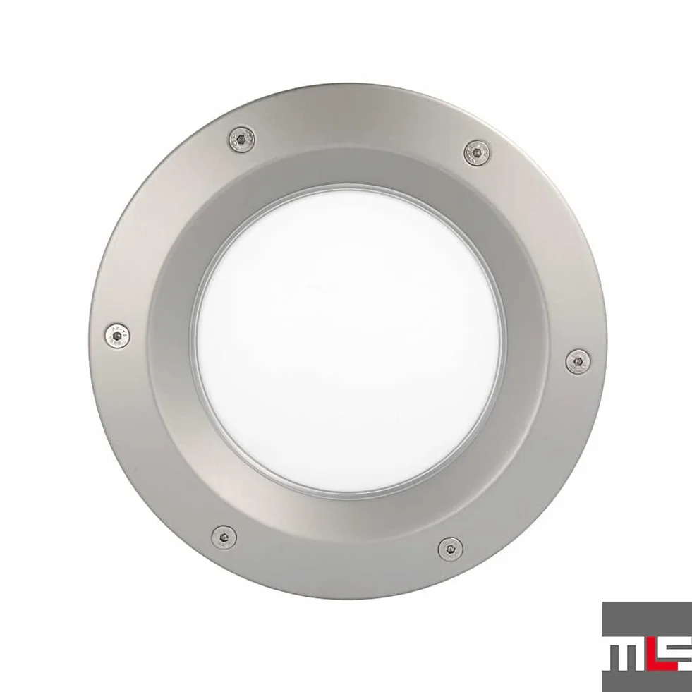 MLS B6000 Bulaj do Drzwi, z Wytrzymałego Aluminium, Bezpieczne Szkło VSG, Odpowiedni do Drzwi o Grubości 40 mm, Widoczne Śruby Montażowe, Średnica 300 mm, Szkło Matowe, Srebrny