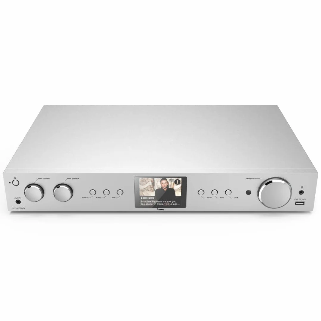Hama Tuner cyfrowy DIT2105SBTX DAB+ FM Internet Bluetooth RXTX APP srebrny
