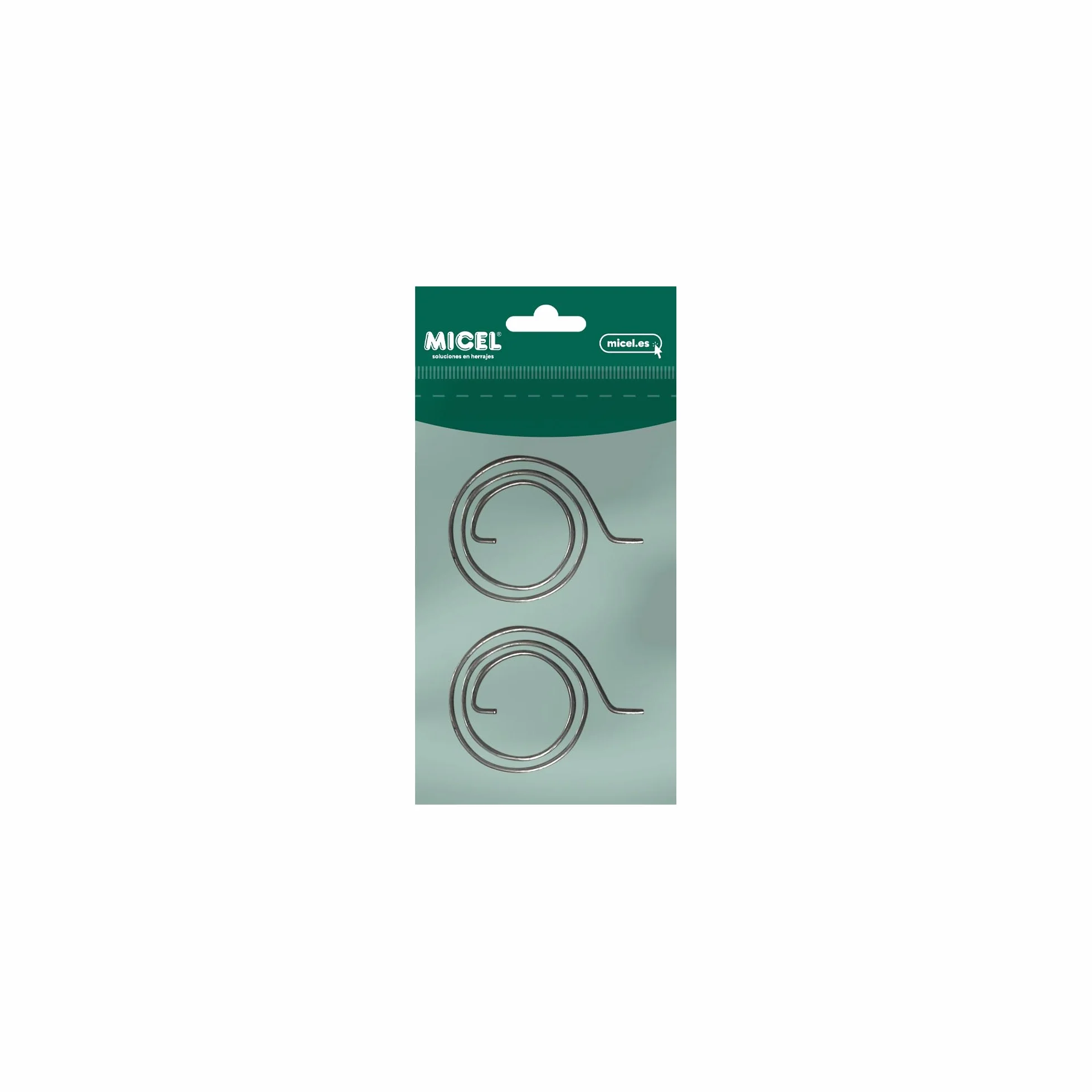 MICEL 92605 - Sprężyna zapasowa do klamek i rozetek drzwi, obejmuje dwa obroty, w zestawie 2 sztuki, stal 29 x 29 x 1,7 mm