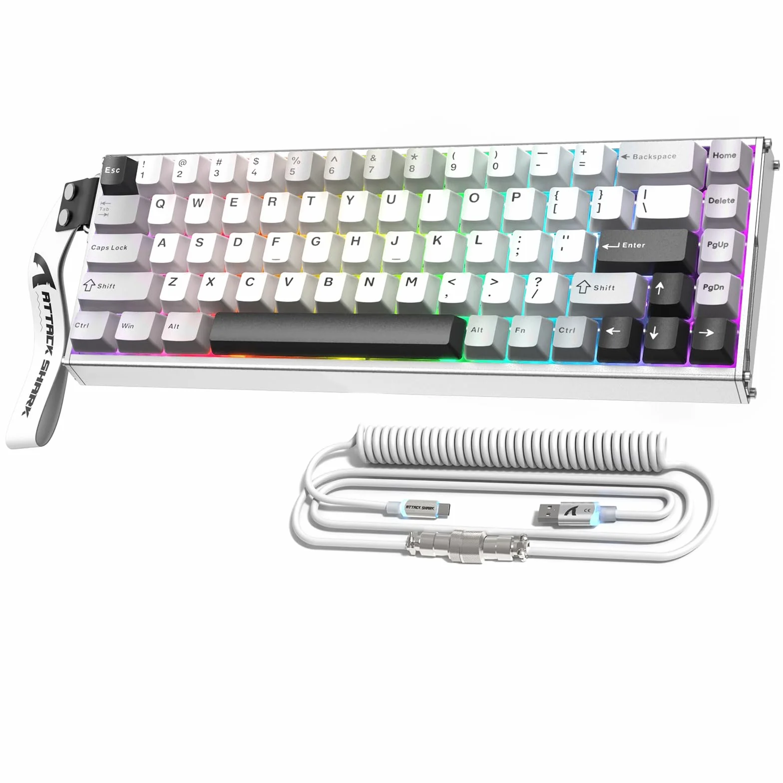 ATTACK SHARK X68MAX HE Pełny Aluminium CNC Klawiatura, 8KHz Rapid Trigger, 0.005mm Regulowalna Aktywacja Przewodowa RGB Gaming Klawiatura z Magnetycznym Przekłącznikiem, Snap Tap