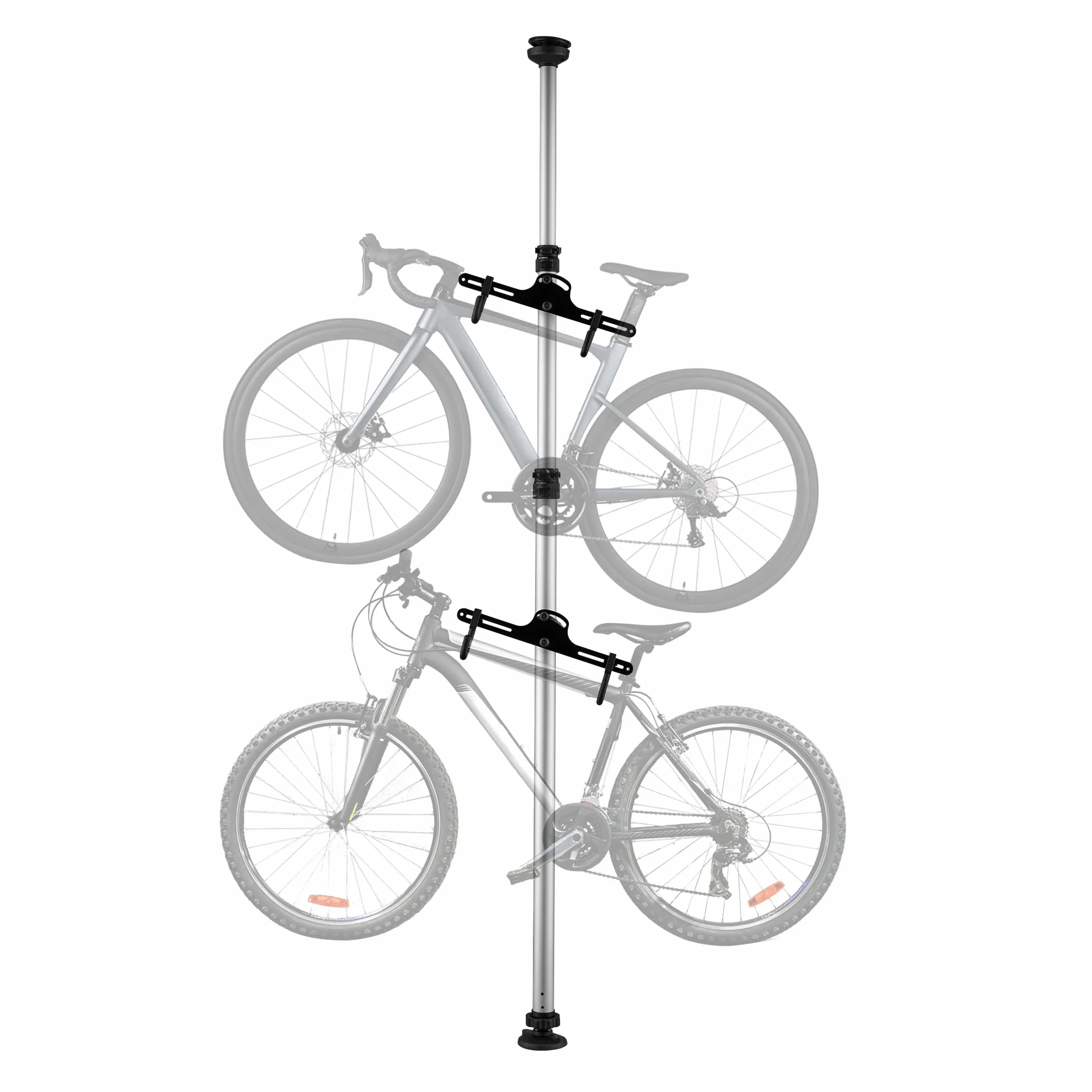 Teleskopowy uchwyt rowerowy na 2 rowery co 20kg oszczędzający miejsce regulowany w zakresie 160-340cm z ramionami obrotowymi 360°