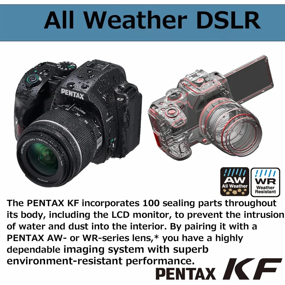 PENTAX KF korpus lustrzanki cyfrowej APS-C odporny na kurz warunki atmosferyczne ruchomy ekran LCD czarny