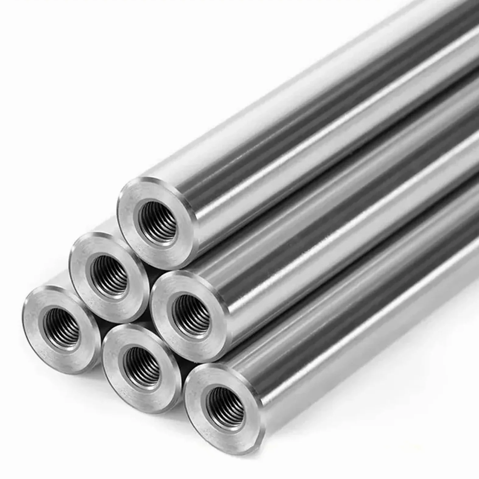Prowadnice do szuflad z pełnym wysuwem 2 szt. Wałek liniowy OD12 mm, długość 100–550 mm z dwoma końcami gwintu M4/M5/M6, głębokość otworu 8–16 mm, chromowany, utwardzany pręt