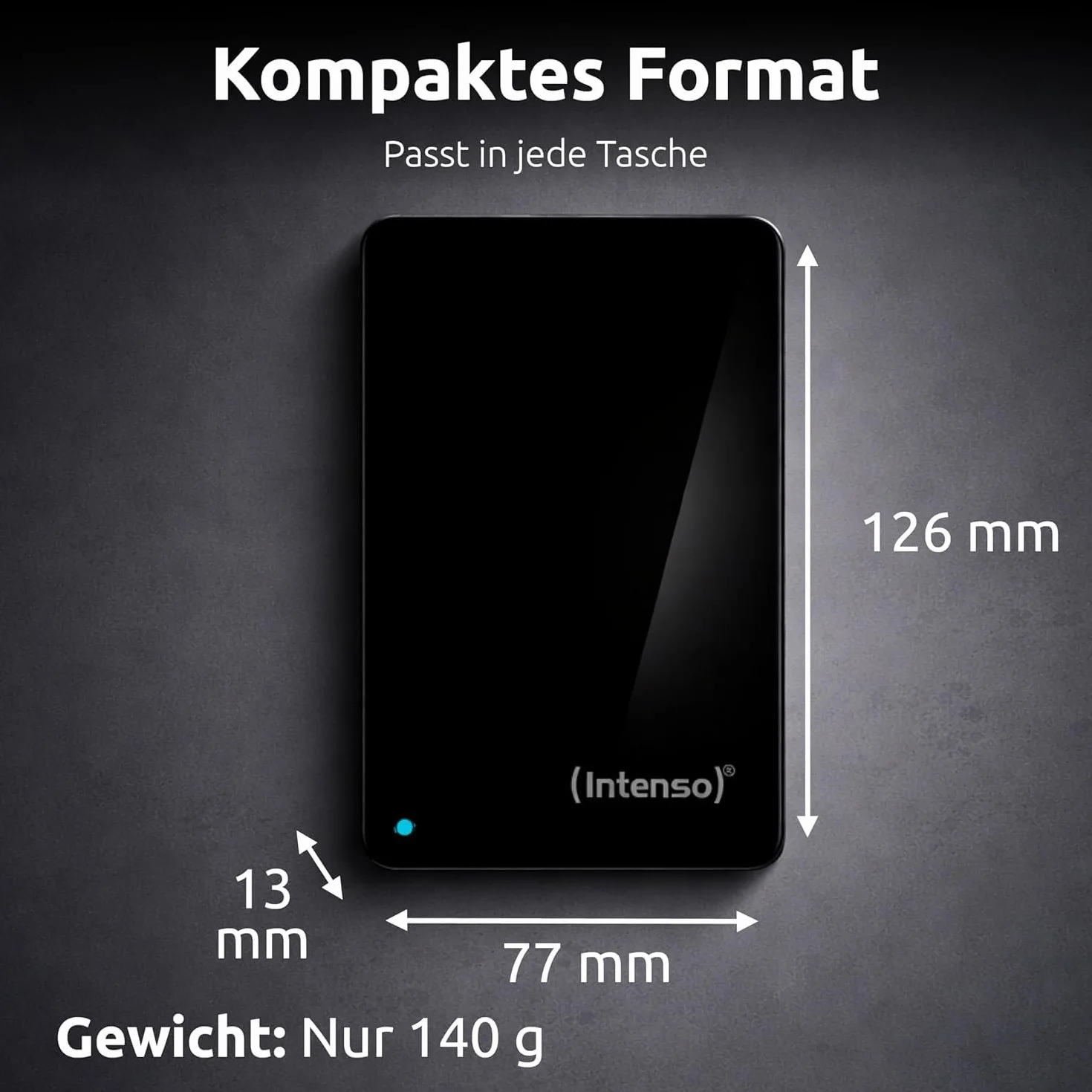 Intenso Przenośny dysk twardy 2,5" 1TB – zewnętrzny dysk twardy z Super Speed USB 3.2 Gen 1 x 1 – szybka pamięć masowa w kompaktowej konstrukcji, 5400 obr./min, pamięć podręczna 8 MB, Plug & Play