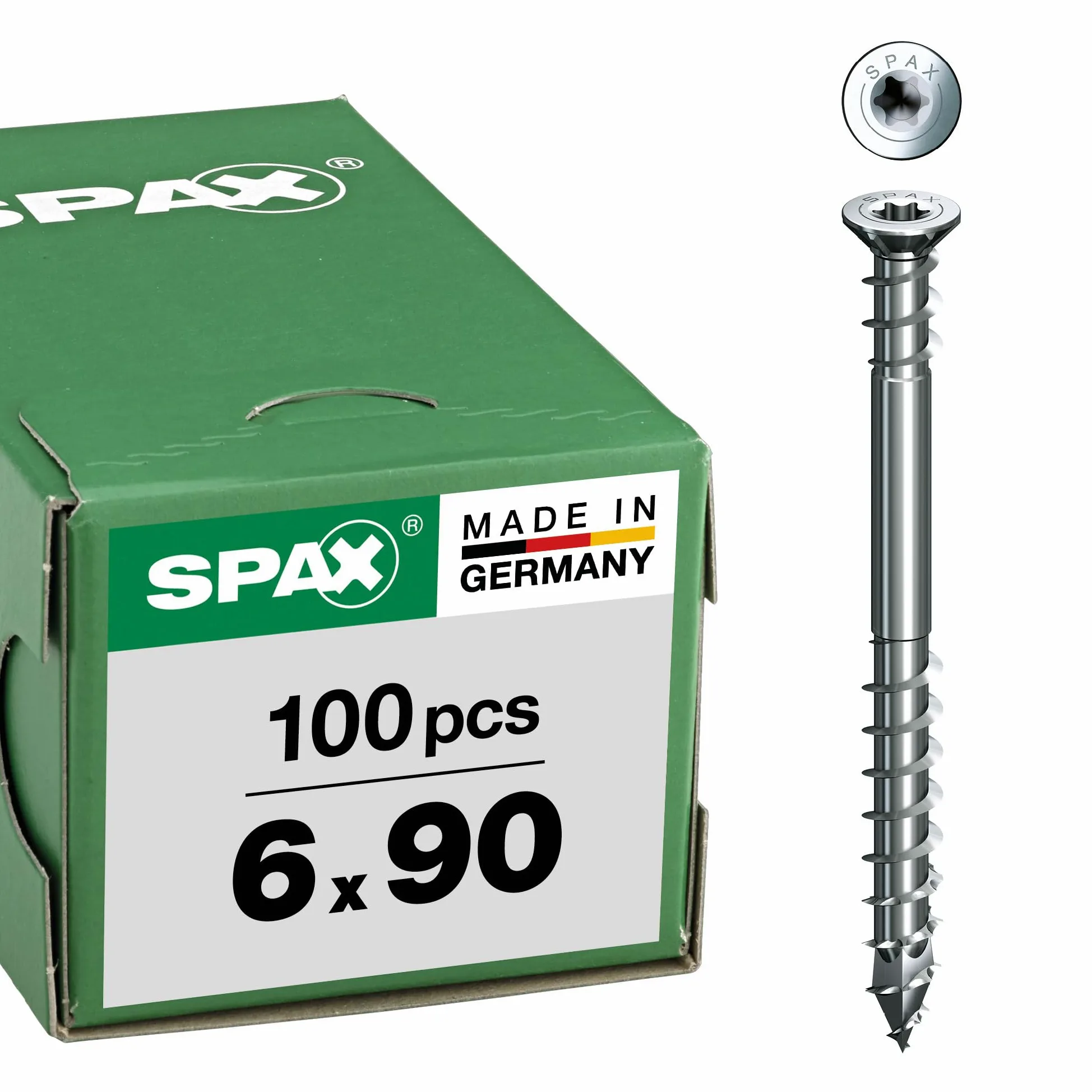 Śruba regulacyjna, 6 x 160 mm, 100 sztuk, łeb płaski, T-STAR plus T30, rowki mocujące, 4CUT, WIROX - 0161010600903