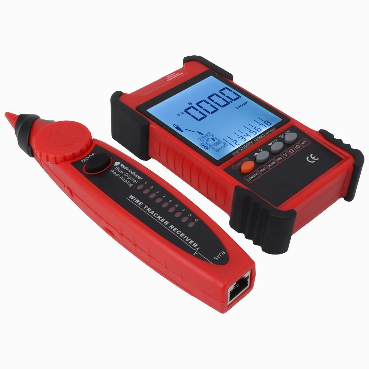 Yctze ET616 Multimetr Testera Kablowego z LCD w Celu Sortowania i Konserwacji - Czerwony (czerwony)