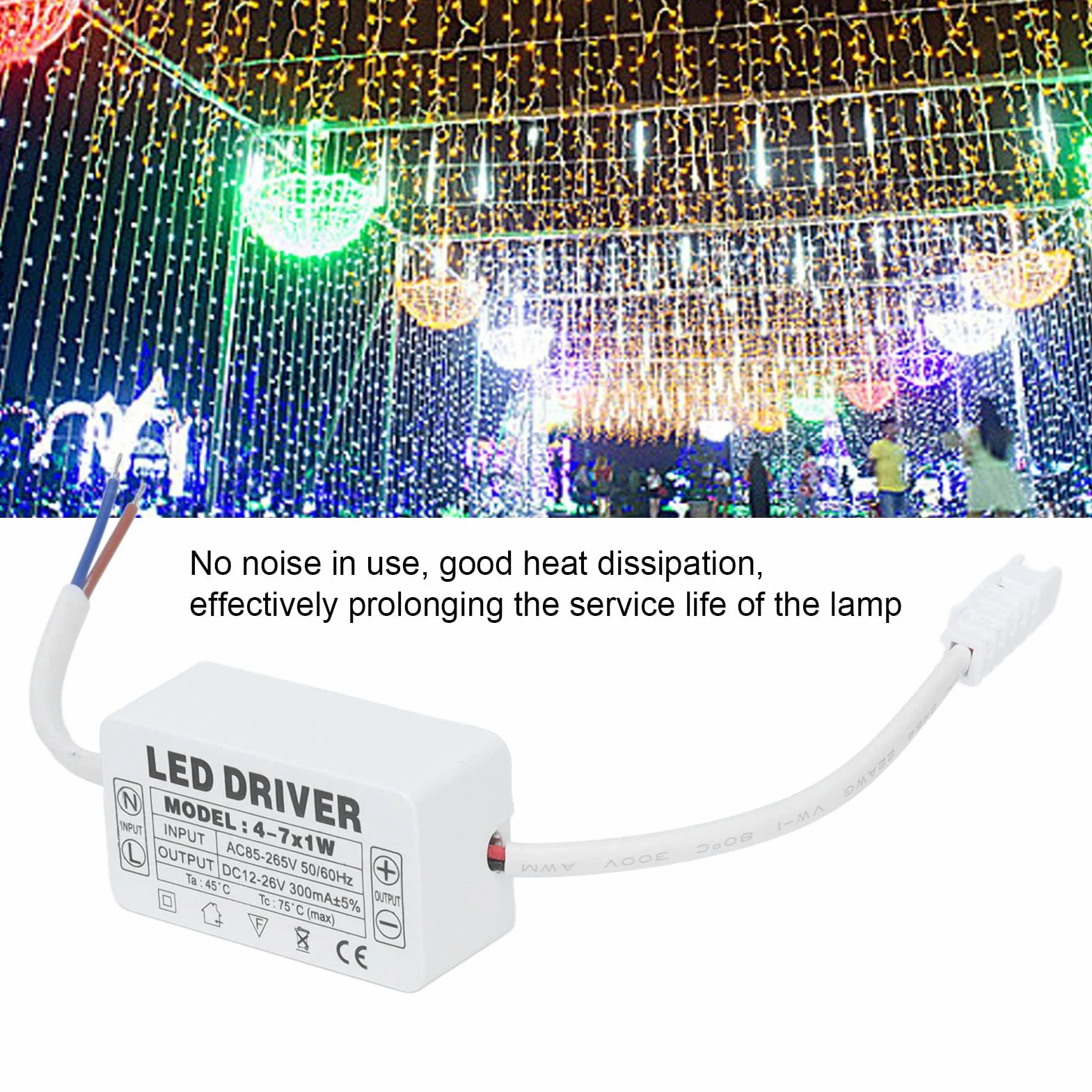 Pissente Zasilacz LED Driver Transformator 4-7X1W 300mA Stały Prąd AC85-265V Wejście DC12-26V Wyjście z Najwyższej Jakości Przewodami do Oświetlenia LED DIY