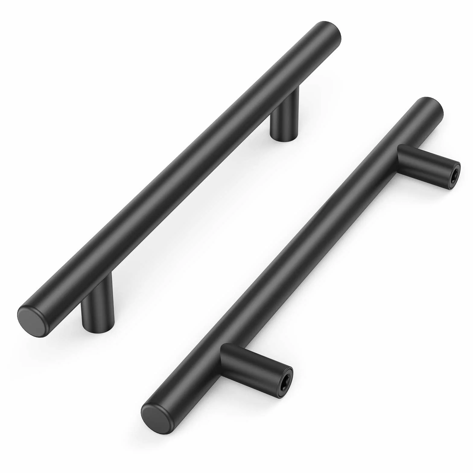 15 Szt Uchwyty Meblowe, Uchwyty Kuchenne Czarne, Puste Szczotkowane Uchwyty Gabinetowe, Uchwyty Drzwiowe ze Stali Nierdzewnej, ze śrubami, Rozstaw Otworów 128mm, do Szuflady Szafy Szafy Drzwi (198mm)